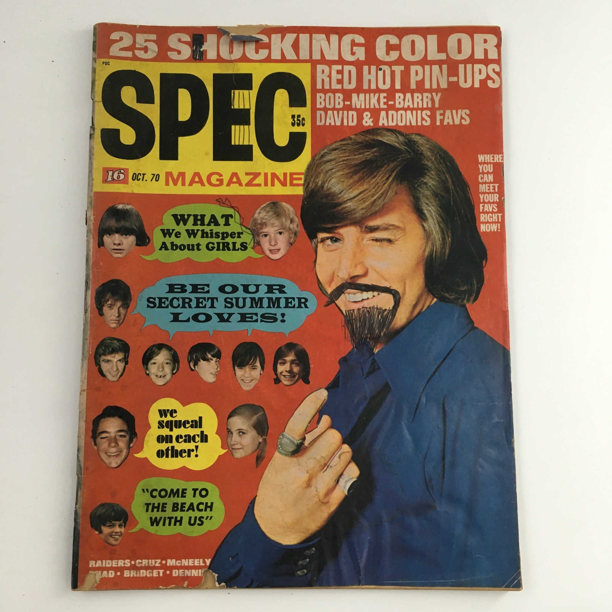 16 Spec Magazine October 1970 Bob, Mike, Barry, David & Adonis Favs, No Label