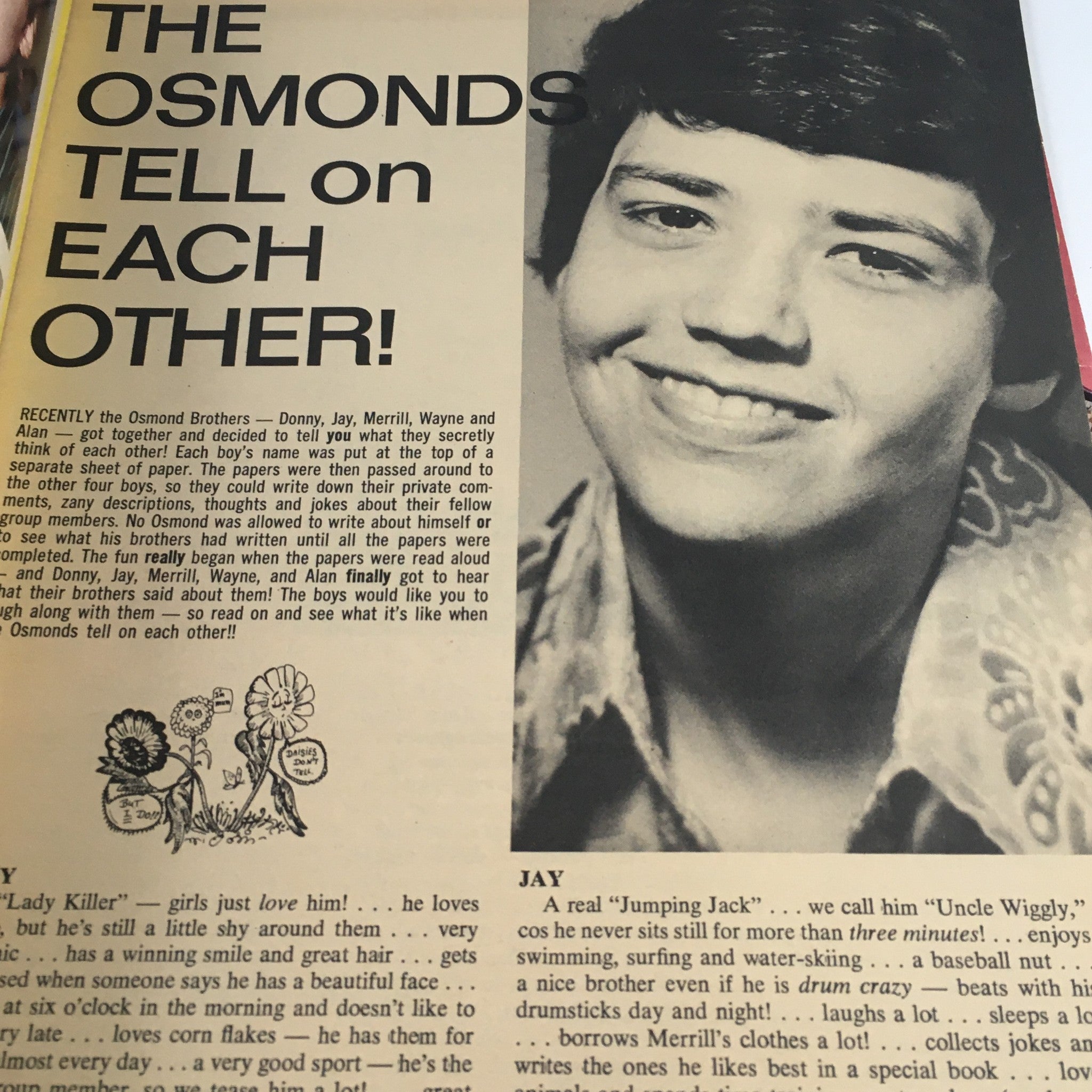 16 Magazine December 1970 Donny, Jay, Merrill, Wayne & Allan Osmond, No Label