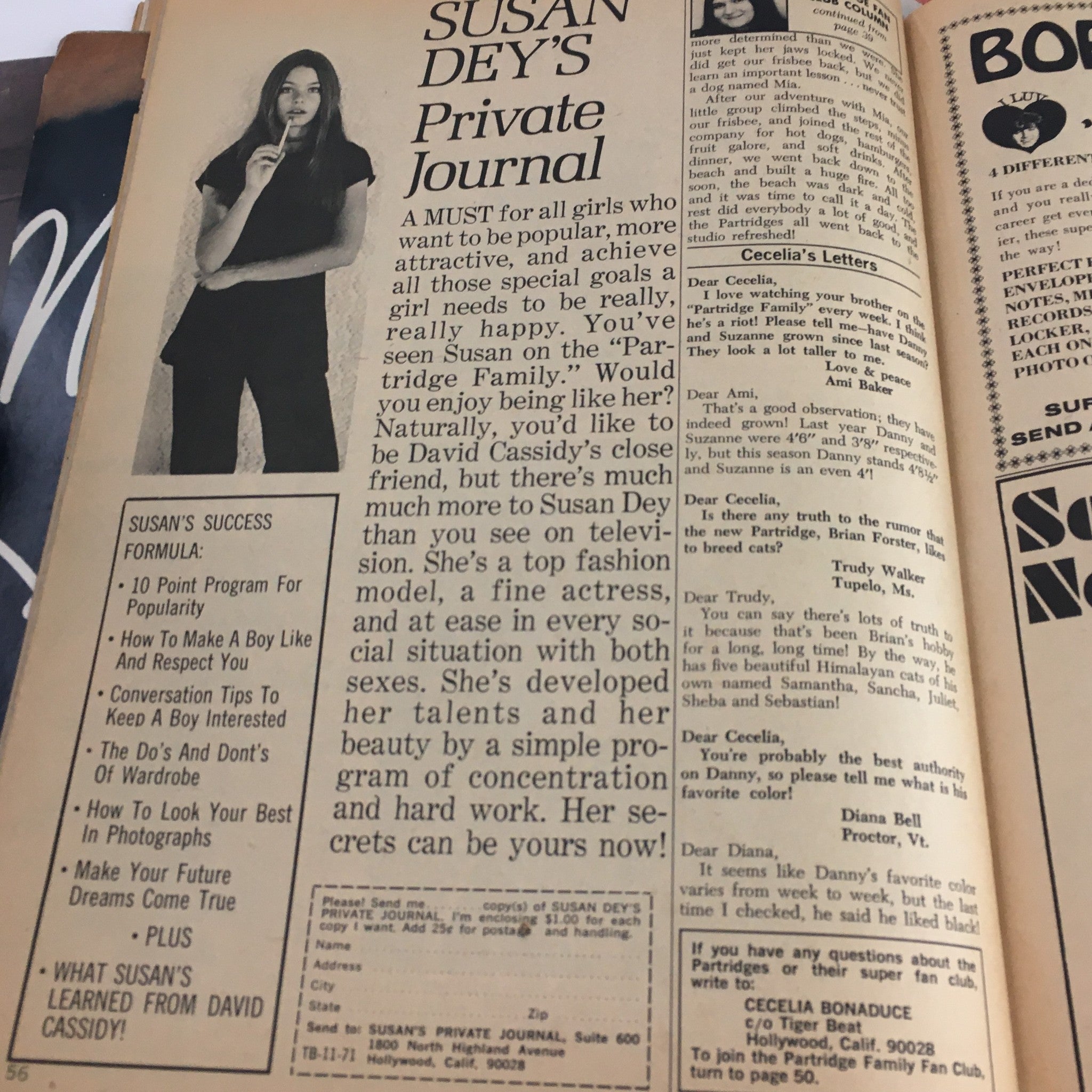 Tiger Beat Magazine November 1971 David Cassidy The Jackson 5 w Poster, No Label