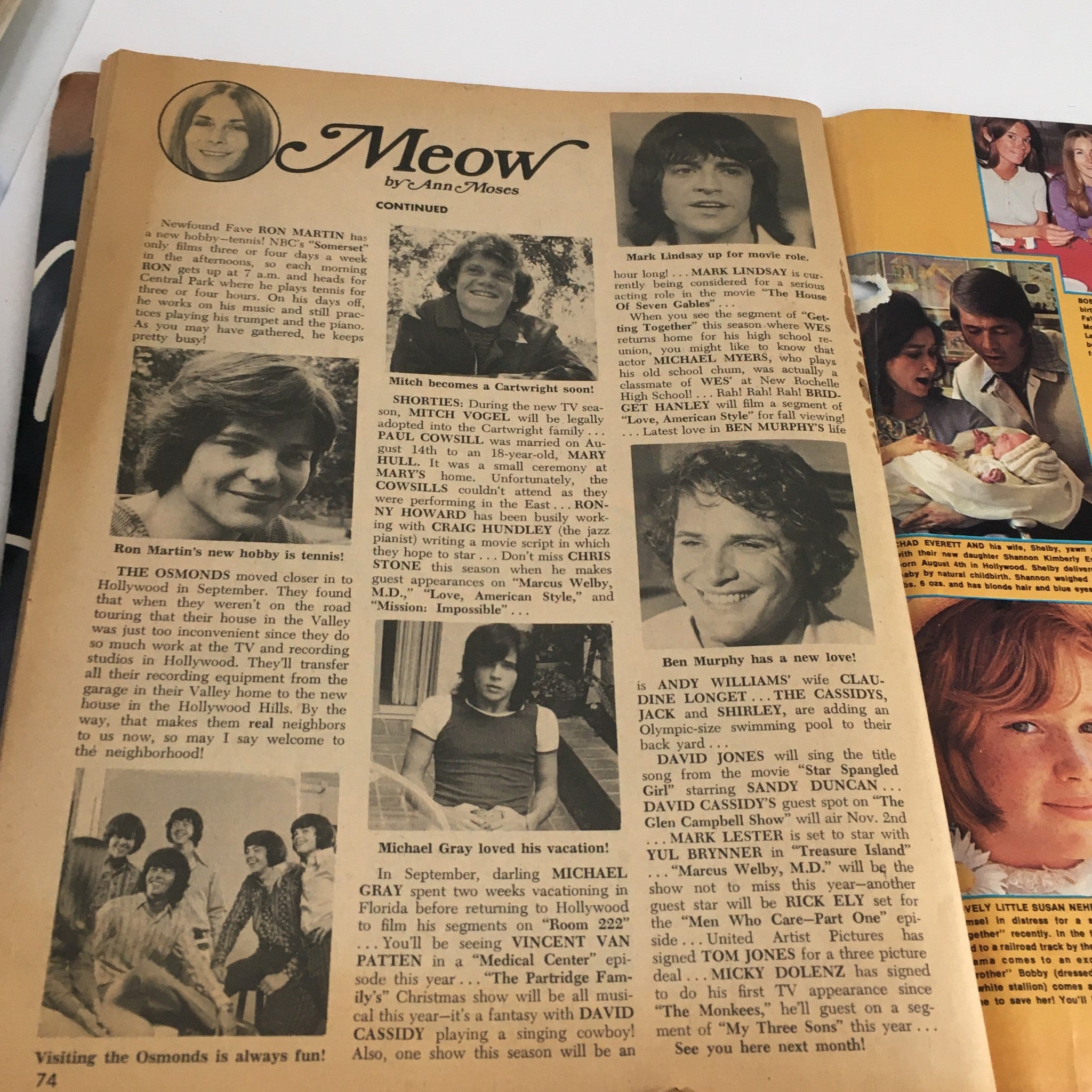 Tiger Beat Magazine November 1971 David Cassidy The Jackson 5 w Poster, No Label