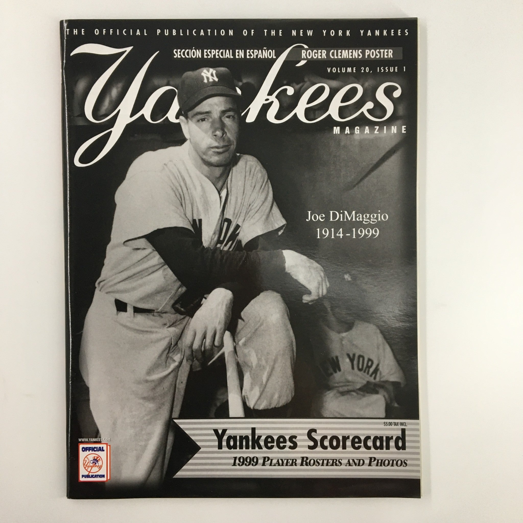 Yankees Magazine April 1999 Vol 20 No. 1 Joe DiMaggio 1914-1999 No Label VG