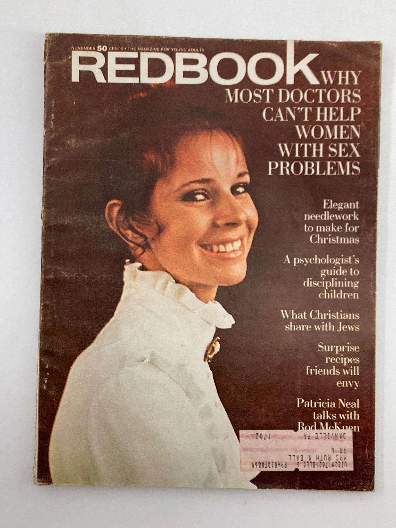 VTG Redbook Magazine November 1968 Vol 132 #1 Patricia Neal & Rod McKuen