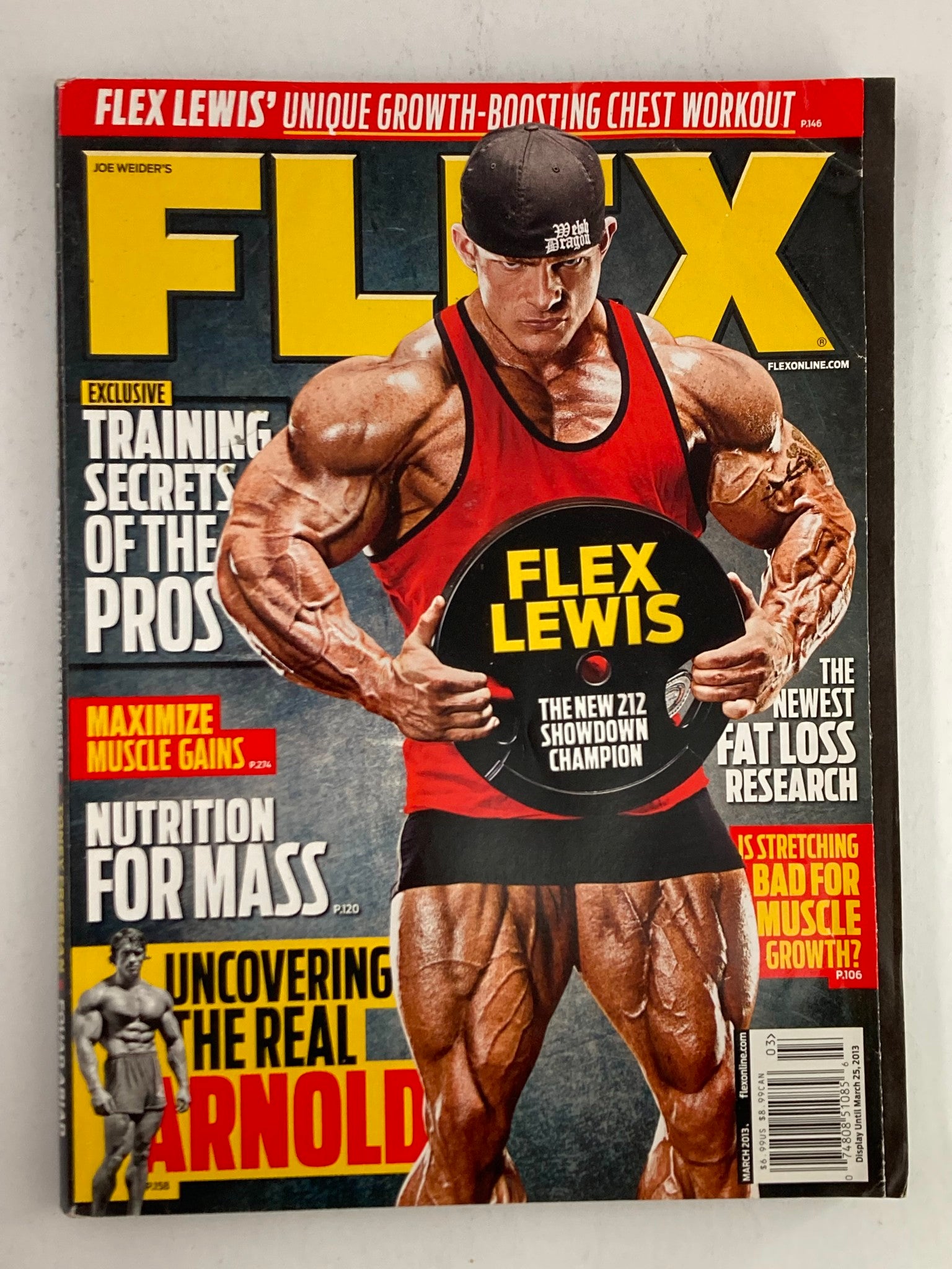 Joe Weider's Flex Magazine March 2013 Flex Lewis, Arnold Schwarzenegger No Label