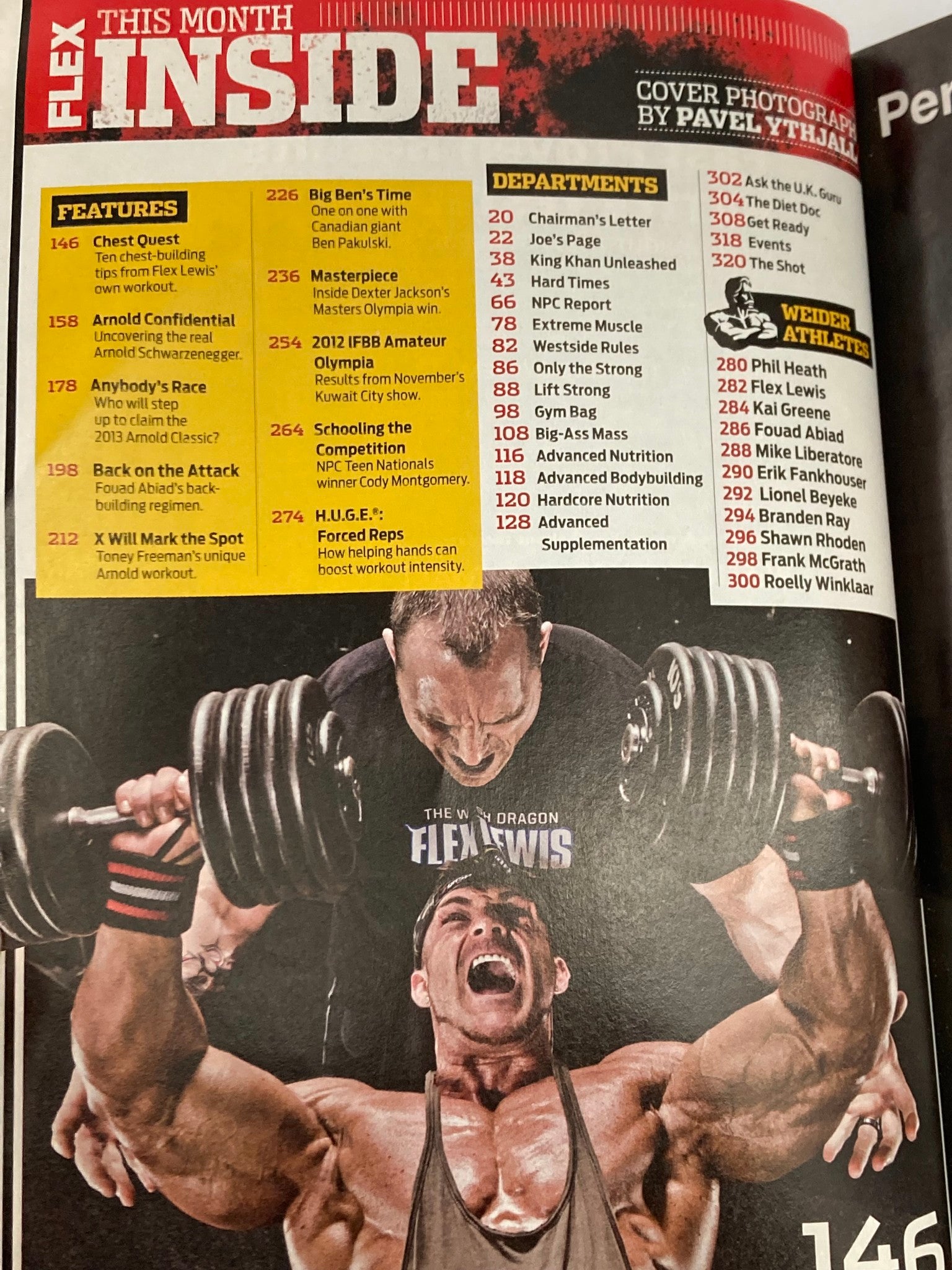Joe Weider's Flex Magazine March 2013 Flex Lewis, Arnold Schwarzenegger No Label