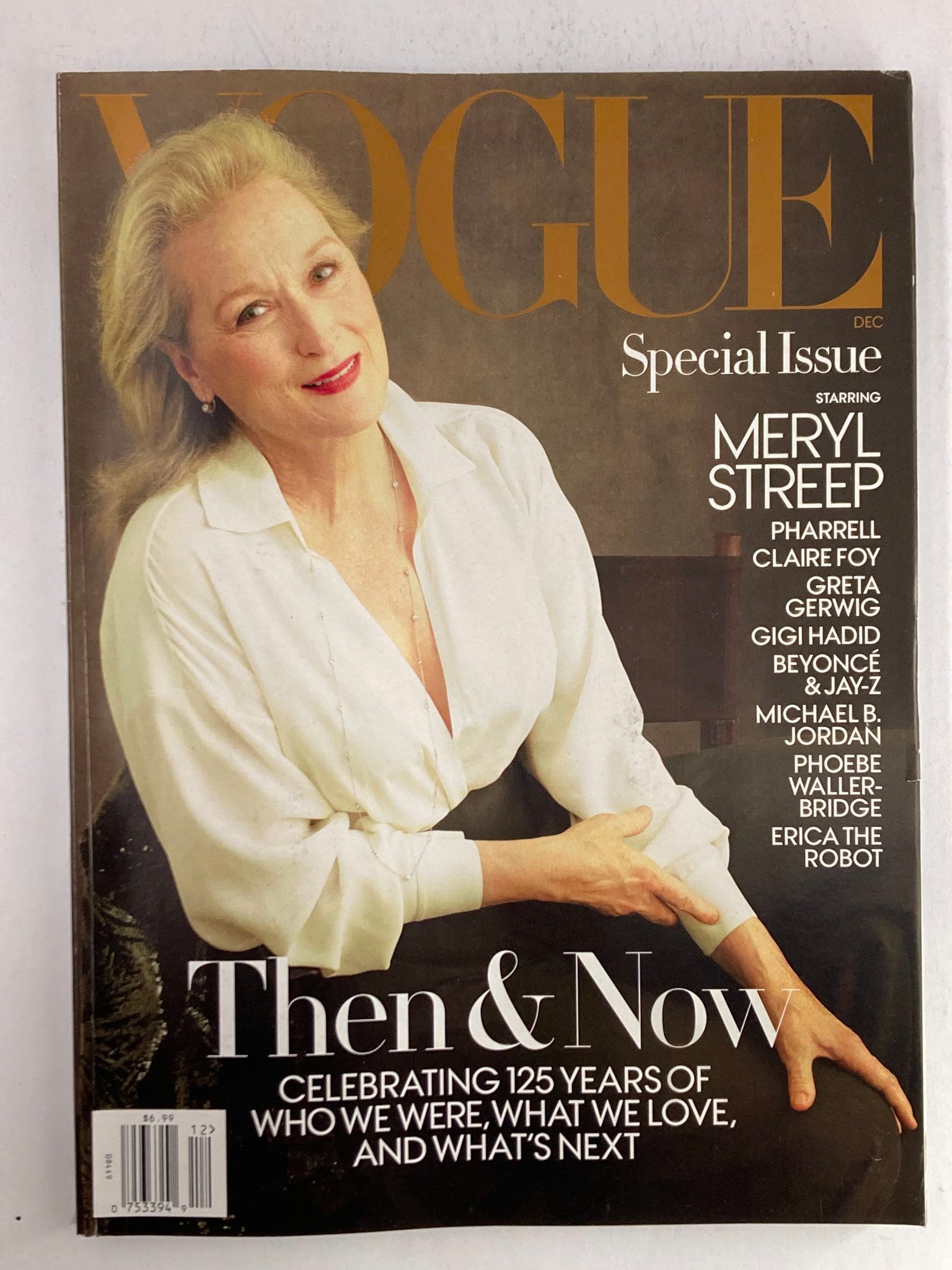 Vogue Magazine December 2017 Merryl Streep Cover, Pharell, Claire Foy No Label