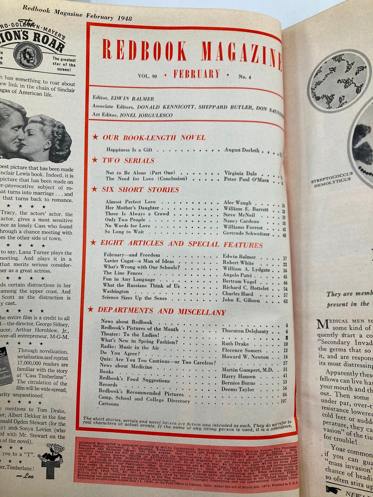 VTG Redbook Magazine February 1948 Vol 90 #4 Happiness is a Gift No Label