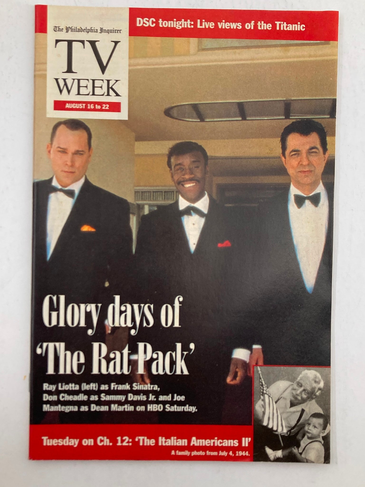 The Philadelphia Inquirer TV Week August 16 1998 Liotta and Don Cheadle No Label