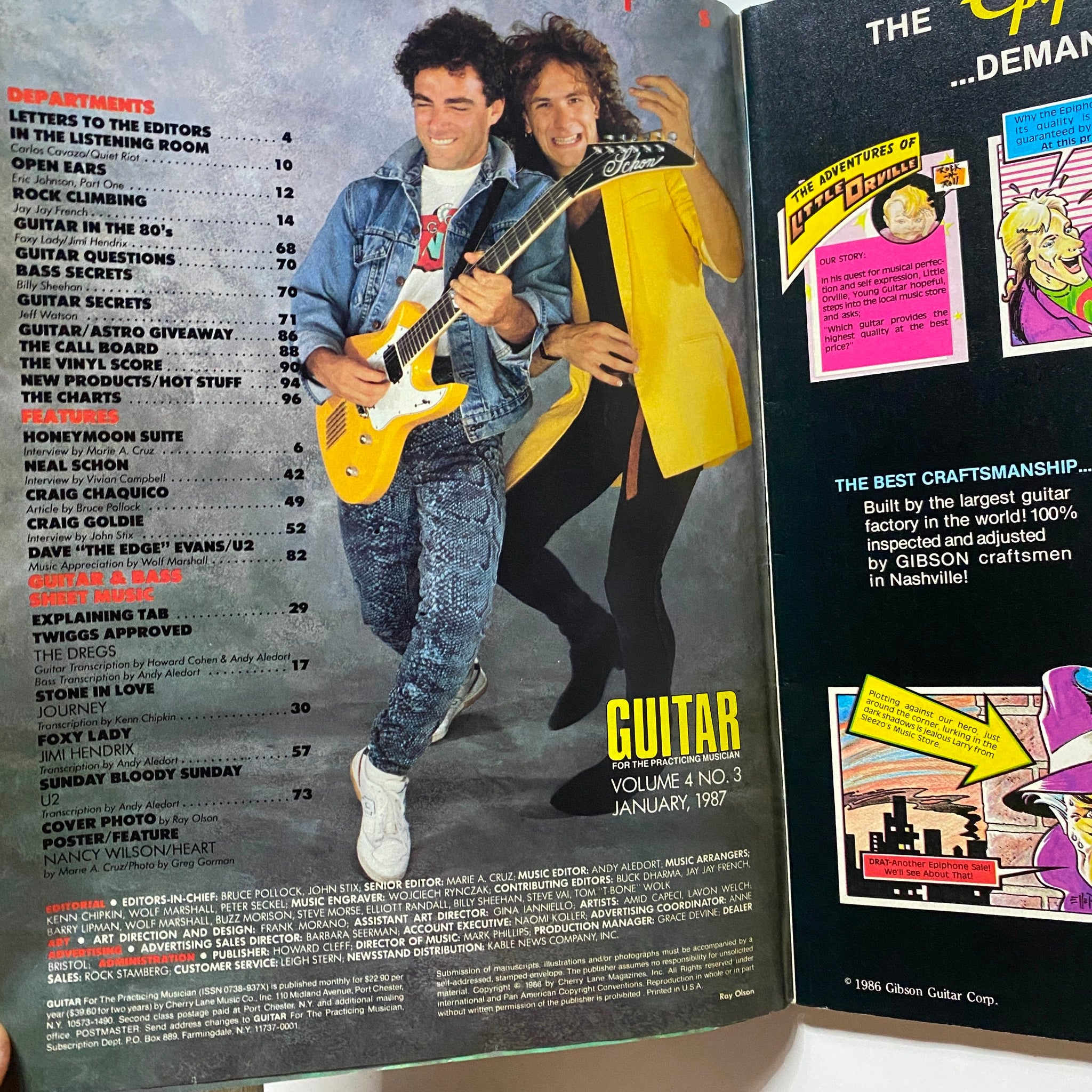 Guitar for the Practicing Musician Magazine January 1987 Neal & Vivian No Label