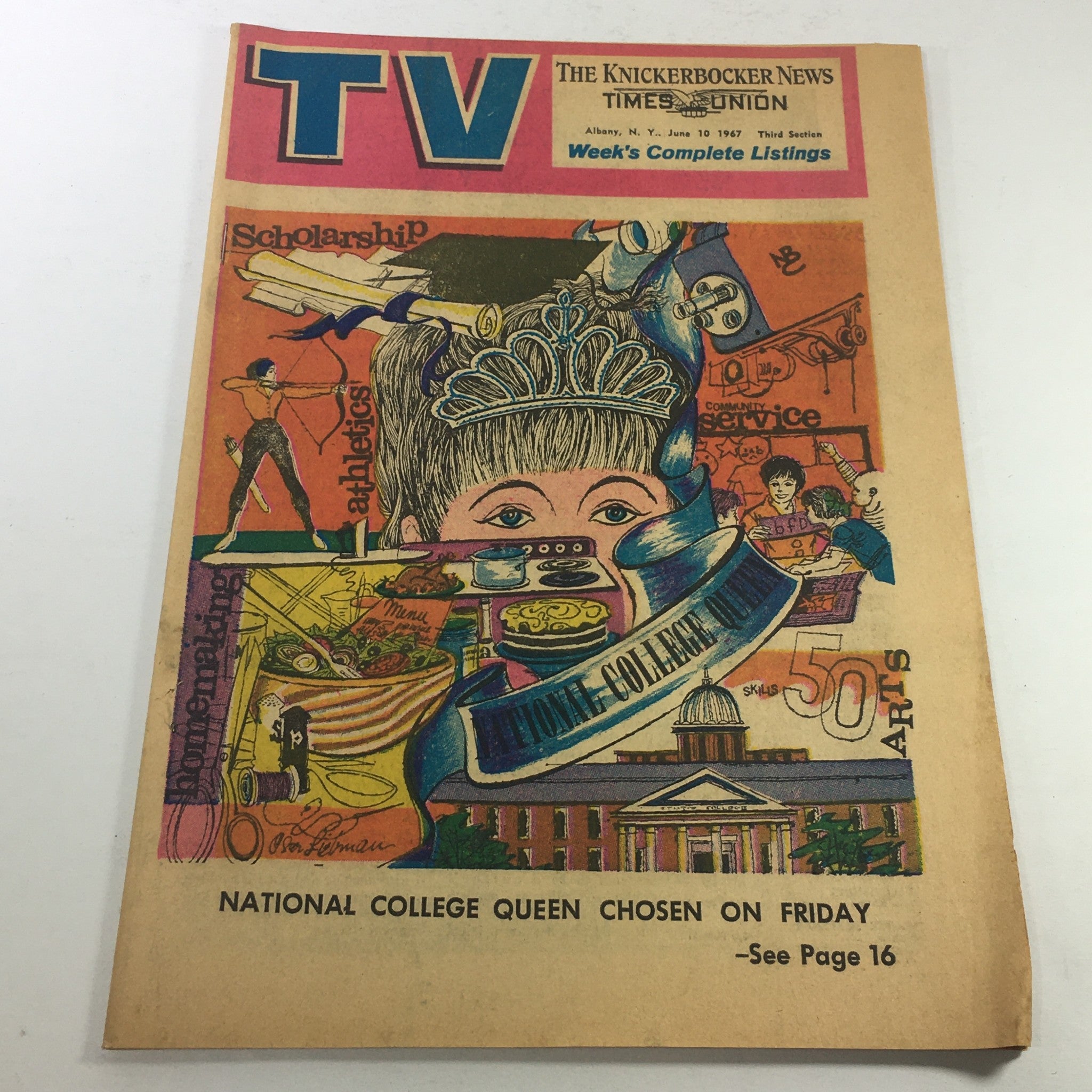 VTG TV Week's Complete TV Listings June 10 1967 - National College Queen