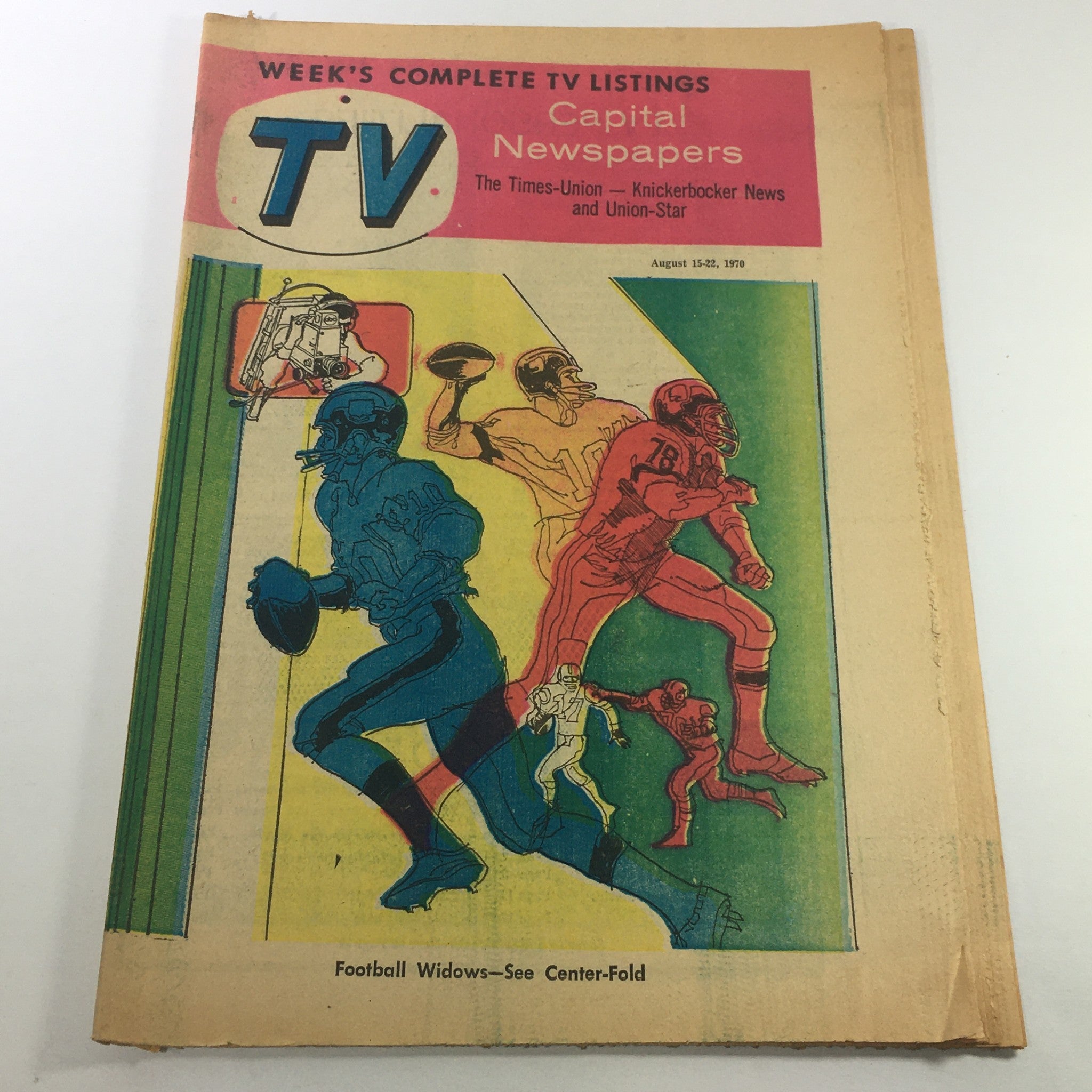 VTG TV Week's Complete TV Listings August 15-22 1970 - Football Widows