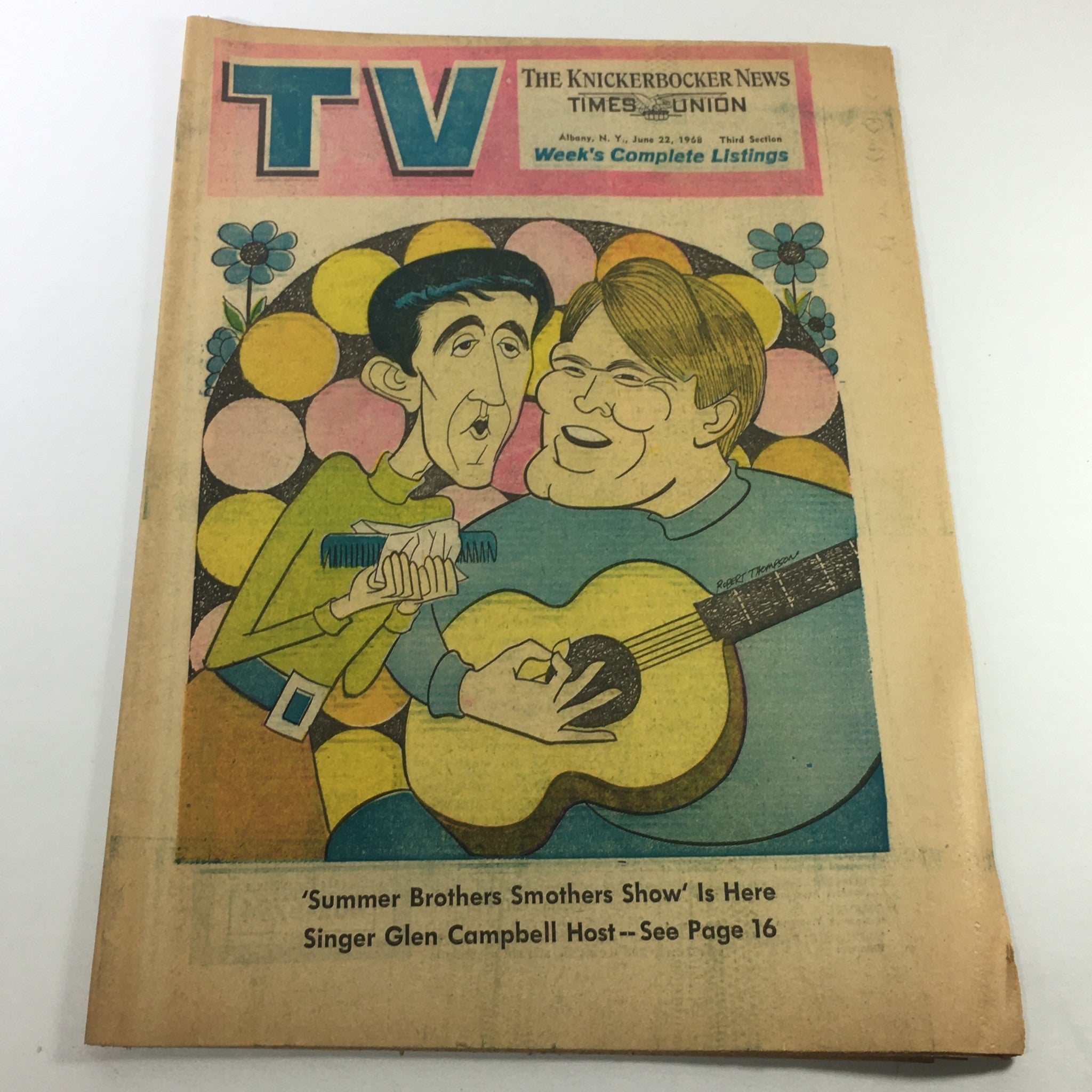 VTG TV Week's Complete TV Listings June 22 1968 - Summer Brothers Smothers Show