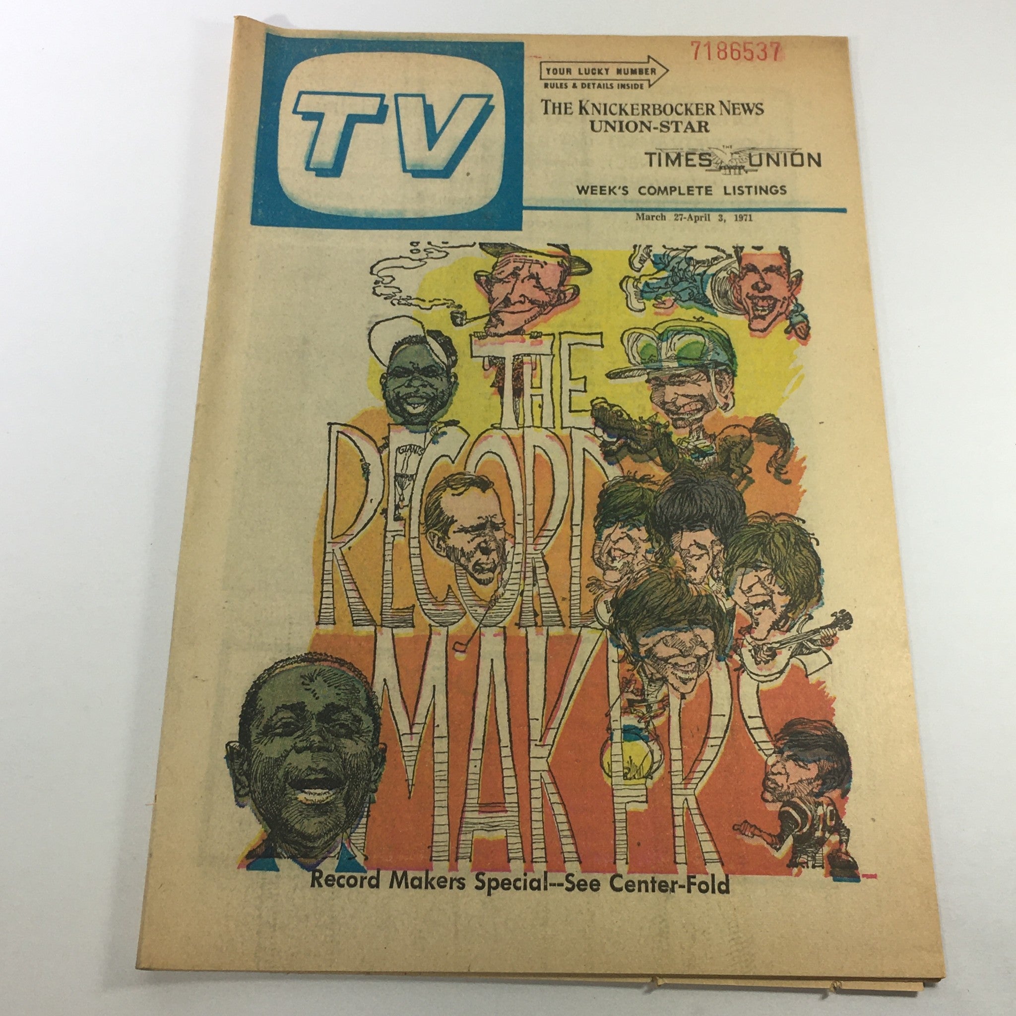 VTG TV Week's Complete TV Listings March 27-April 3 1971 - Record Makers Special