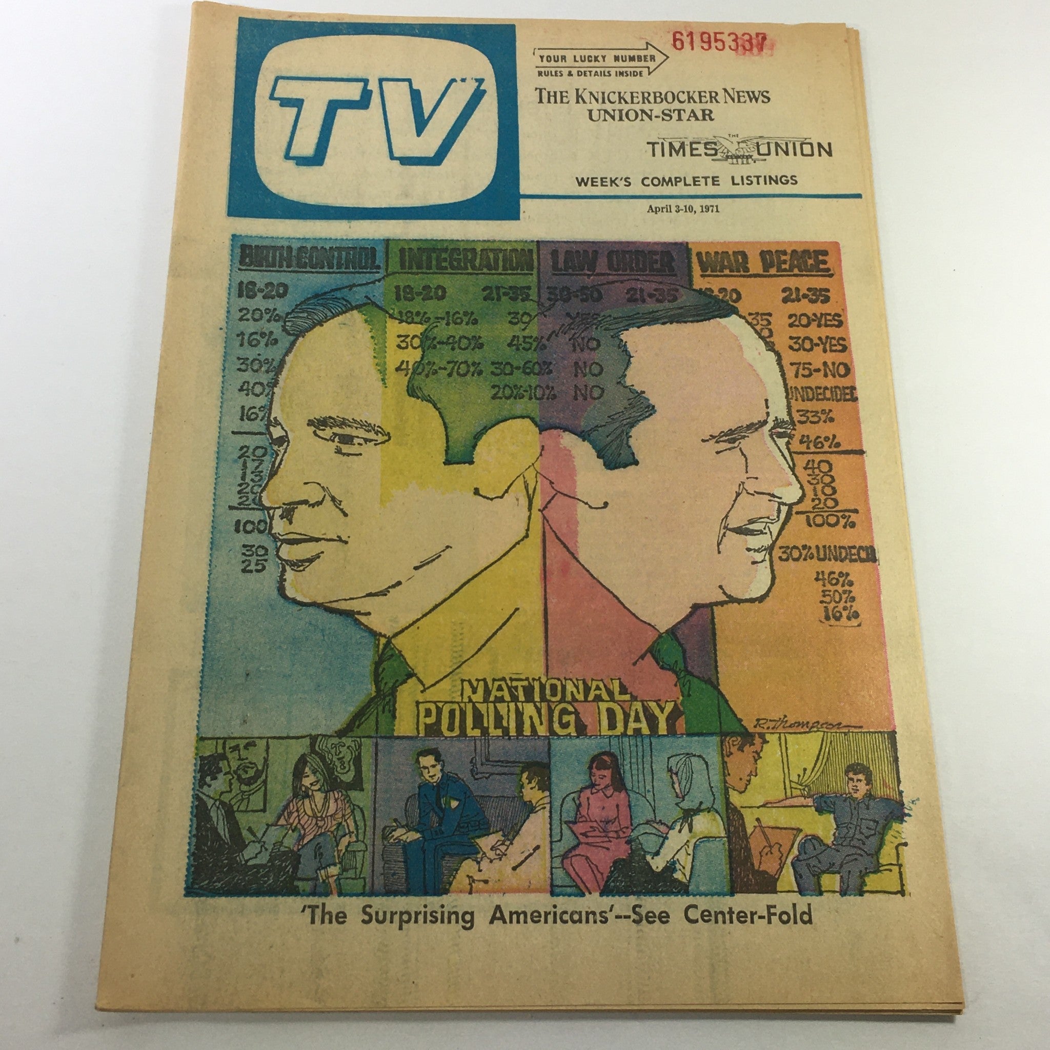 VTG TV Week's Complete TV Listings April 3-10 1971 - The Surprising Americans