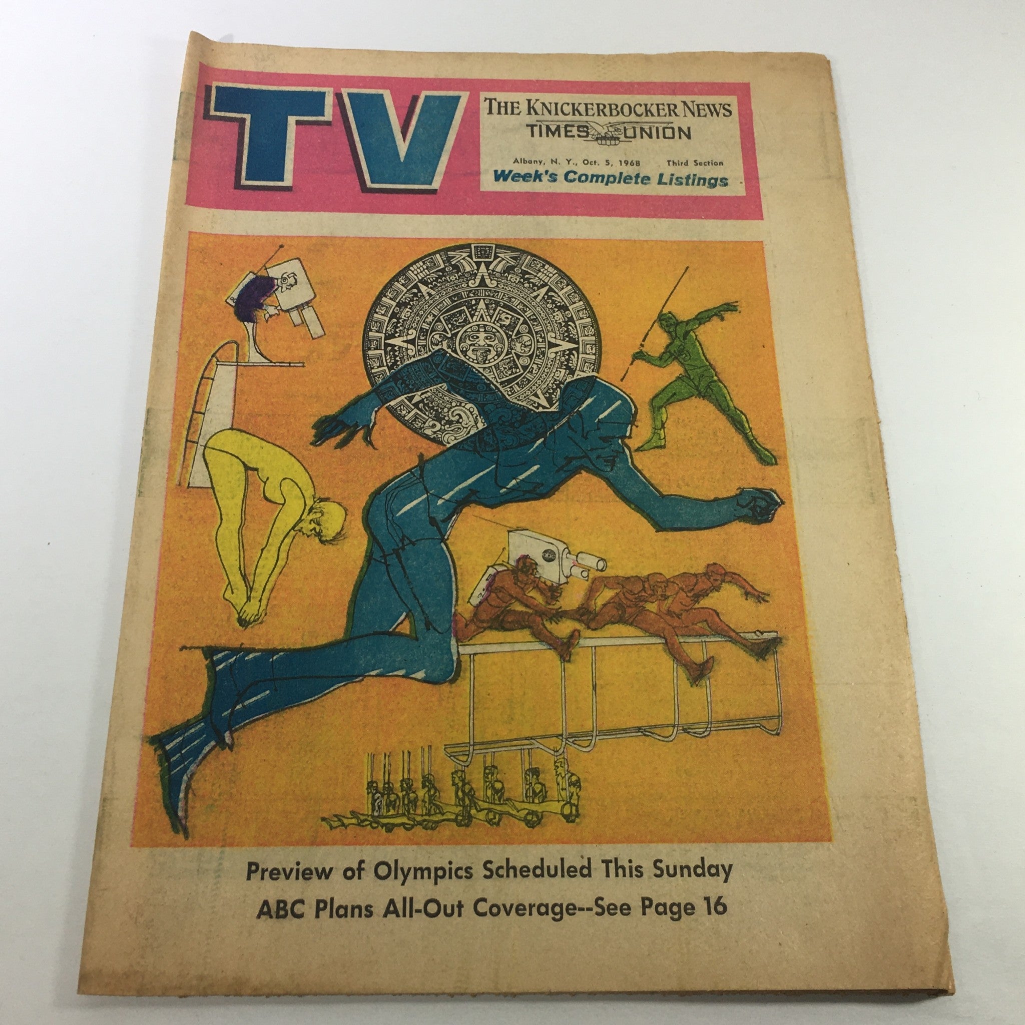 VTG TV Week's Complete TV Listings October 5 1968 - Olympics All-Out Coverage