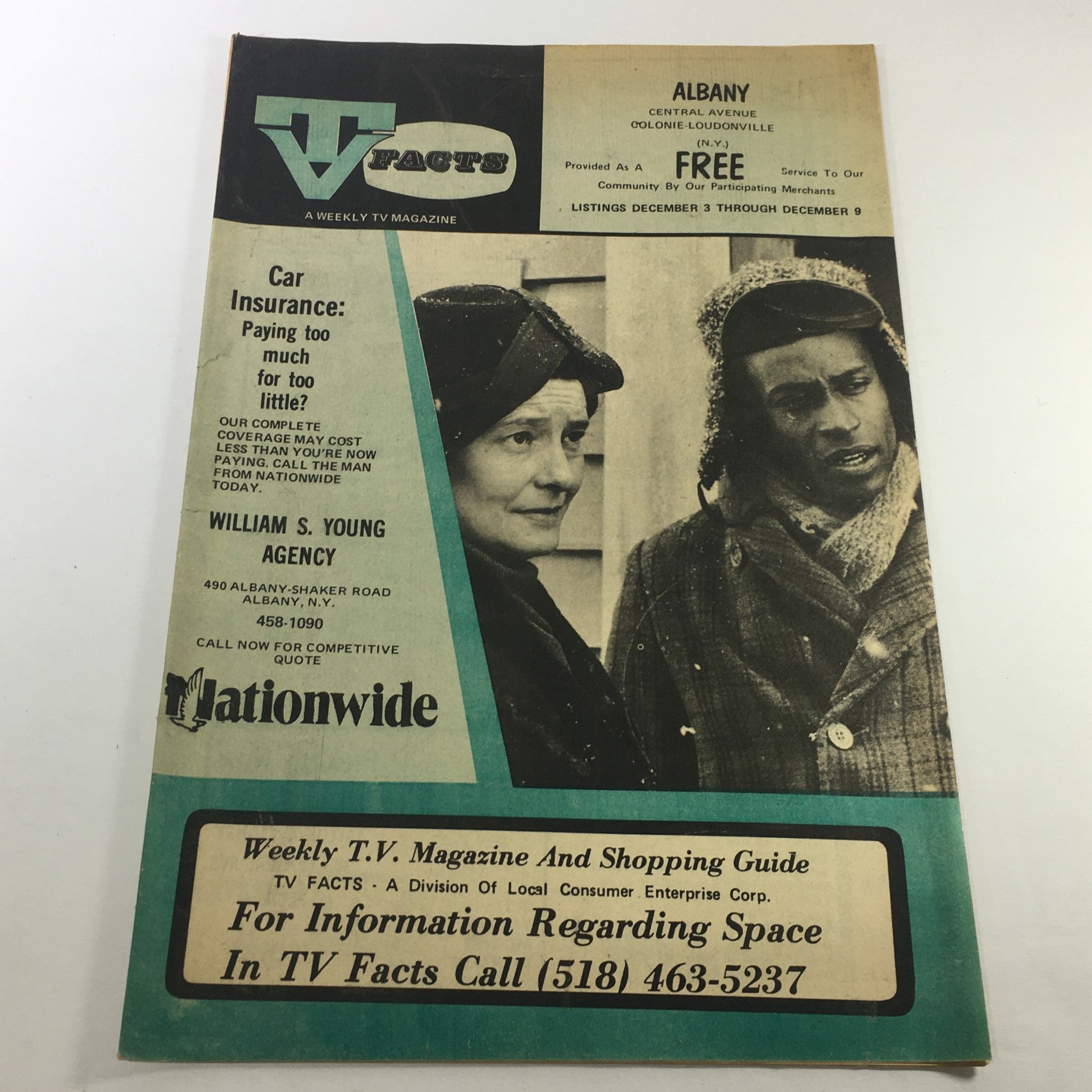 VTG TV Facts Weekly TV Listings: December 3-9 1971 - William S. Young Agency