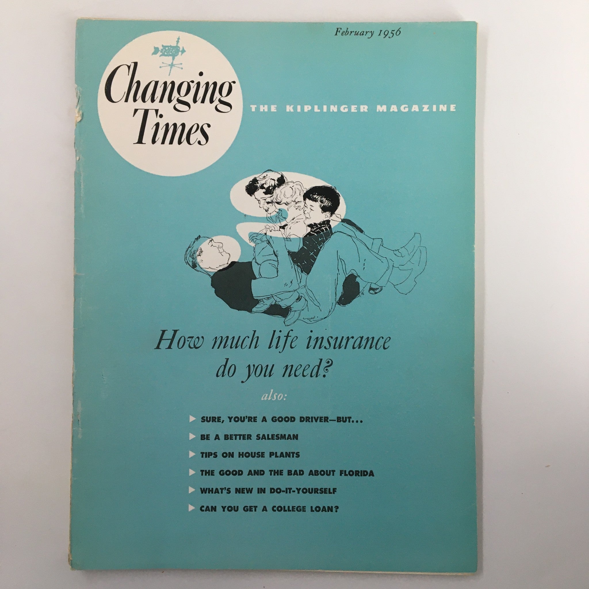 VTG Changing Times Magazine February 1956 How Much Life Insurance Do You Need