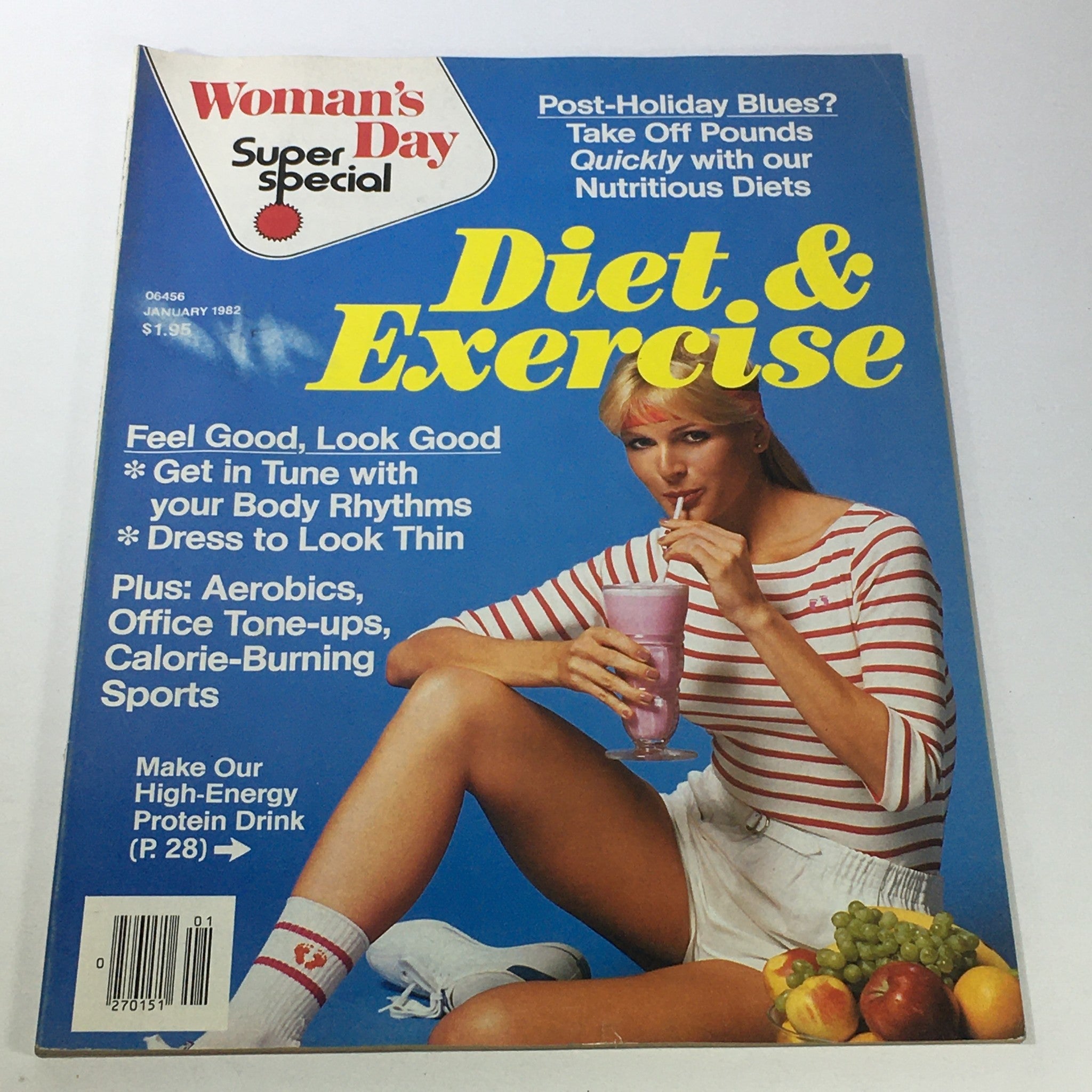 VTG Woman's Day Magazine January 1982 - High Energy Drink Recipe / Newsstand