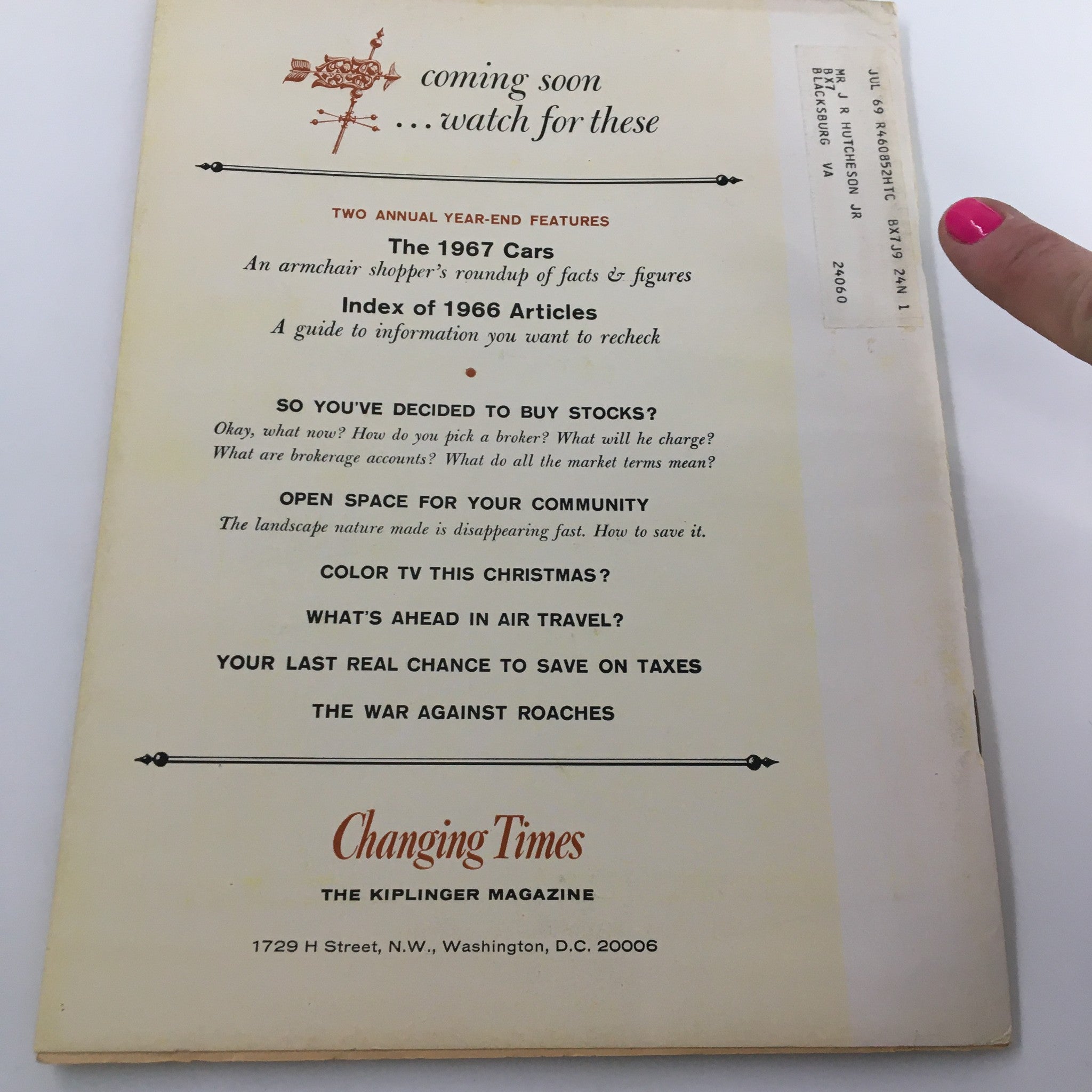 VTG Changing Times Magazine November 1966 The Sensible Way To Choose a College