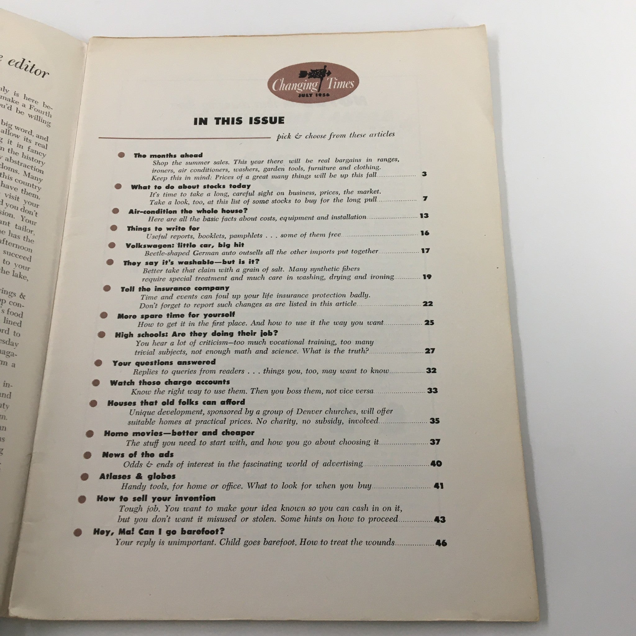 VTG Changing Times Magazine July 1956 What To Do About Stocks Today