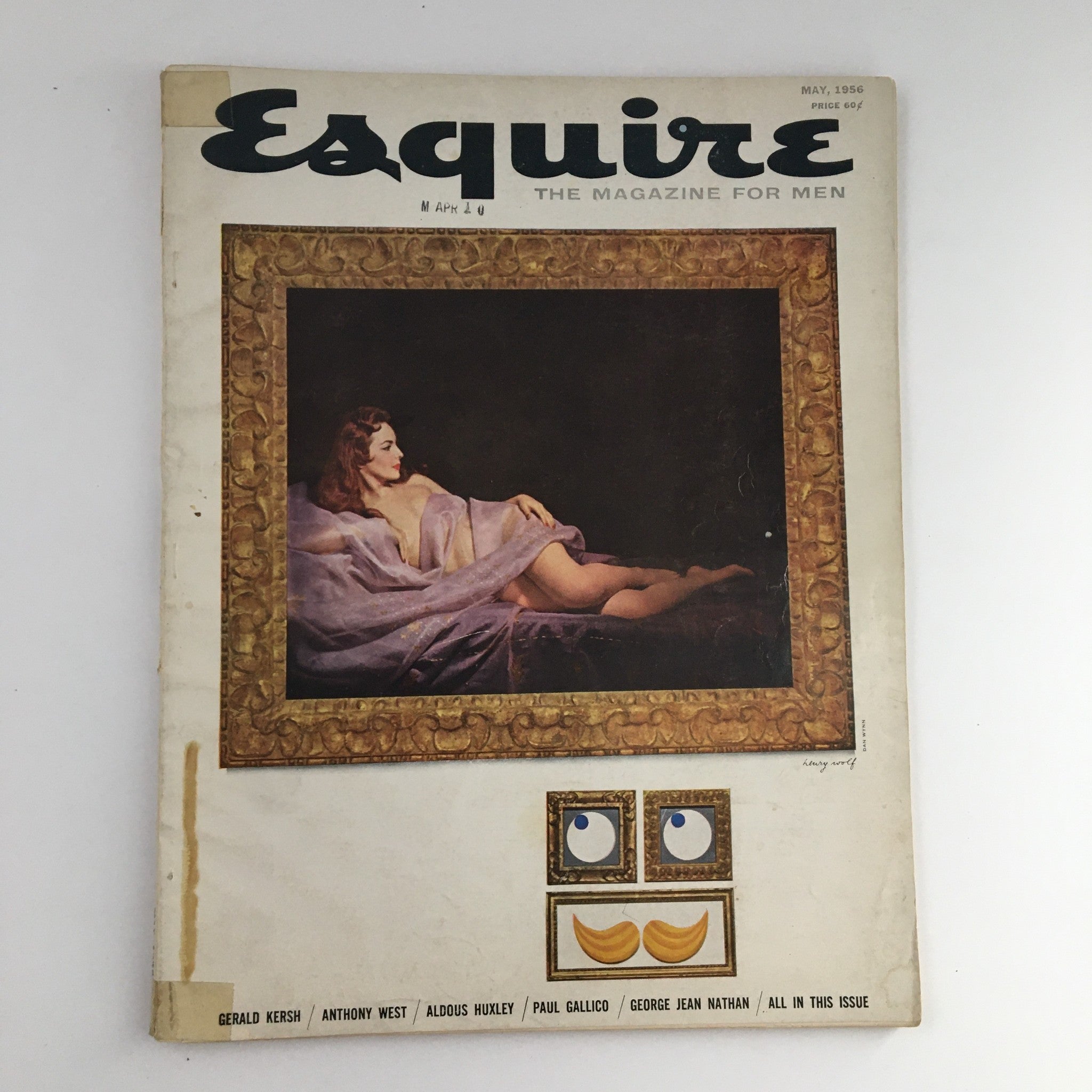 Esquire Magazine May 1956 Gerald Kersh, Anthony West & Aldous Huxley, No Label