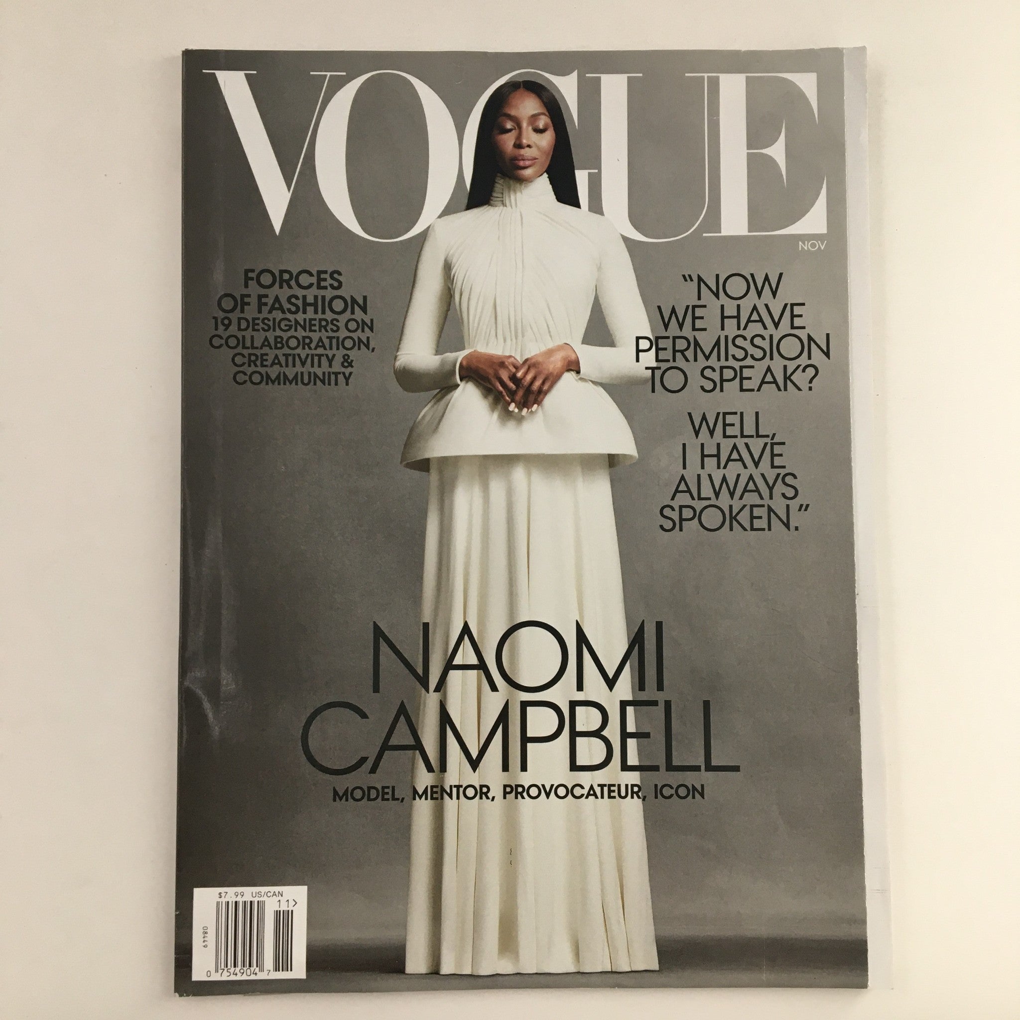 Vogue Magazine November 2020 Model & Provocateur Naomi Campbell, No Label