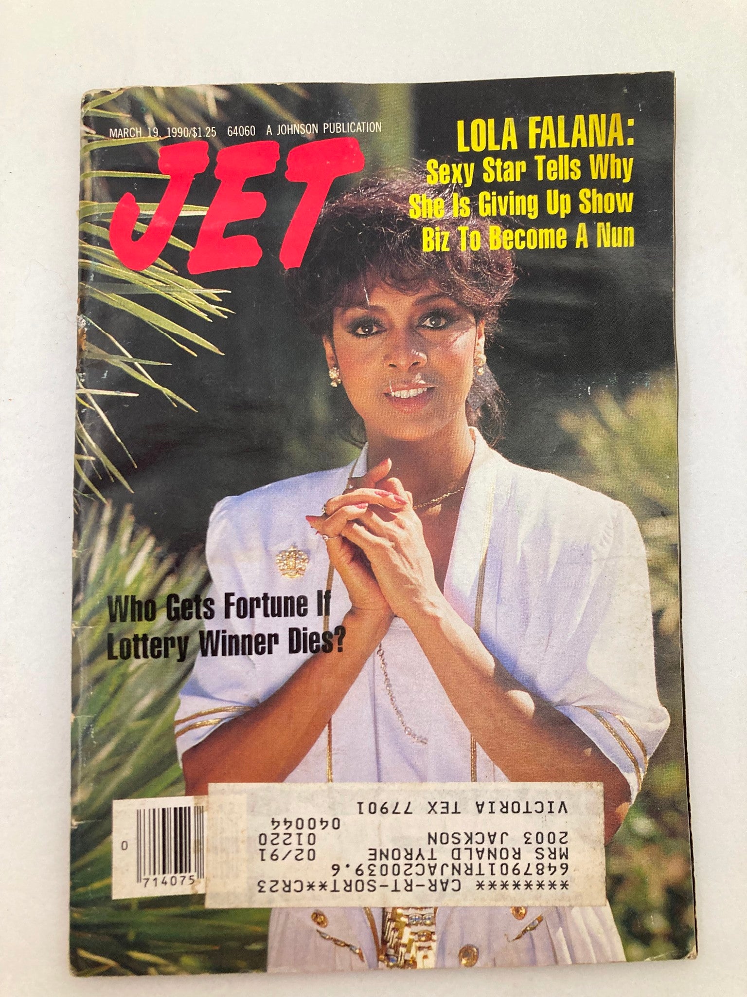 VTG Jet Magazine March 19 1990 Vol 77 #23 Lola Falana To Become a Nun