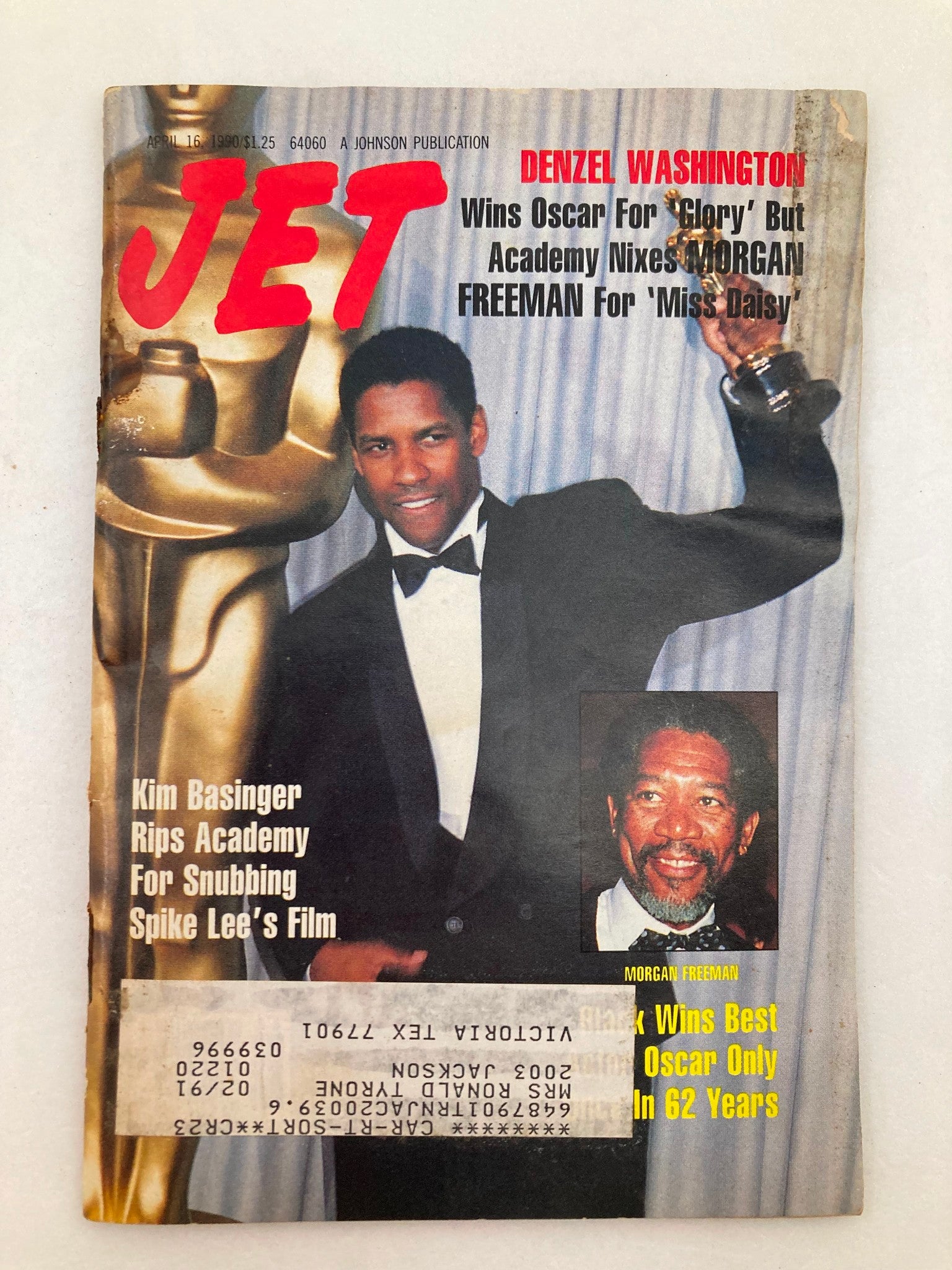 Jet Magazine April 16 1990 Vol 78 #1 Denzel Washington and Morgan Freeman