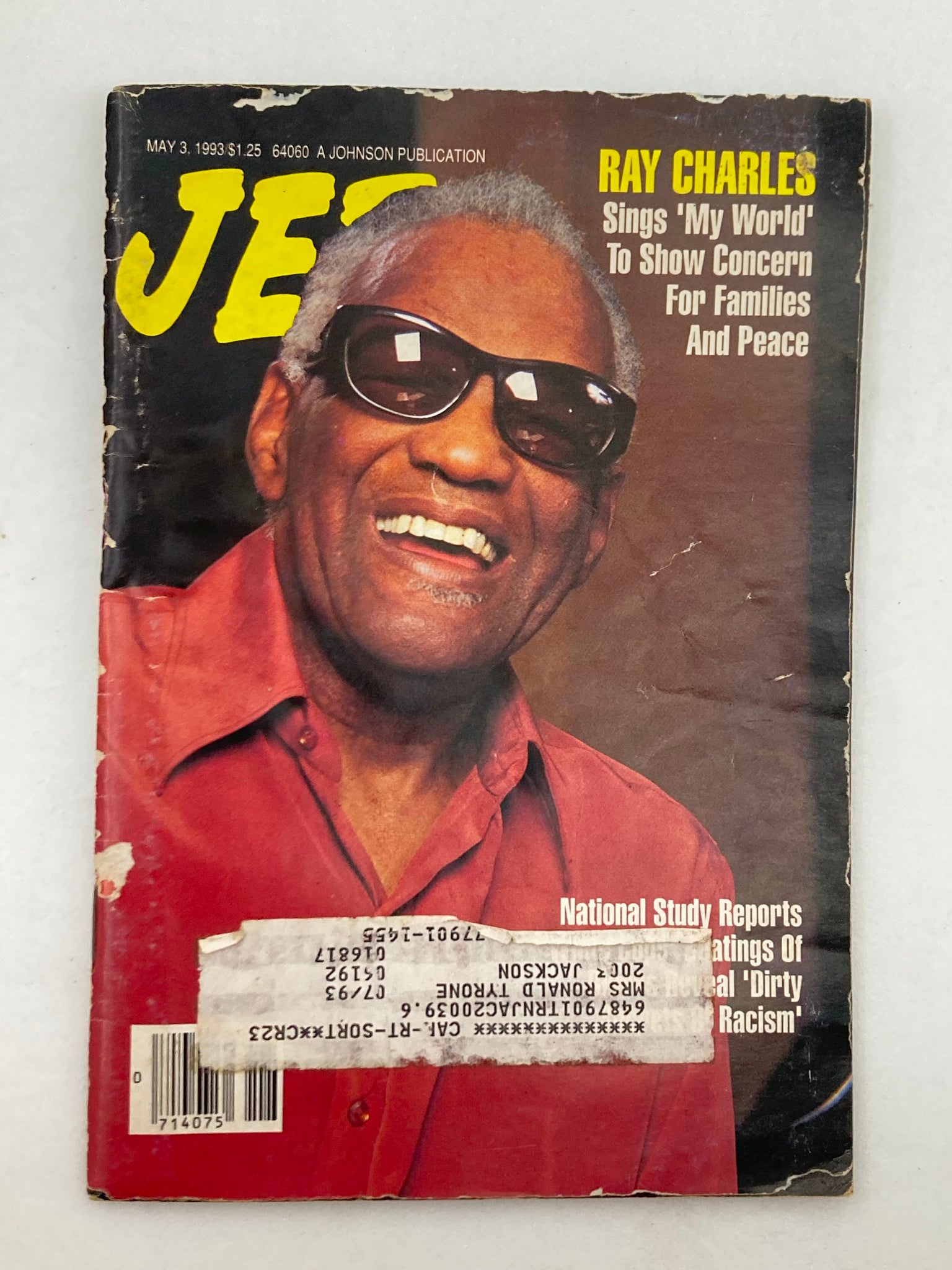 Jet Magazine May 3 1993 Vol 84 #1 Ray Charles Sings 'My World' For Peace