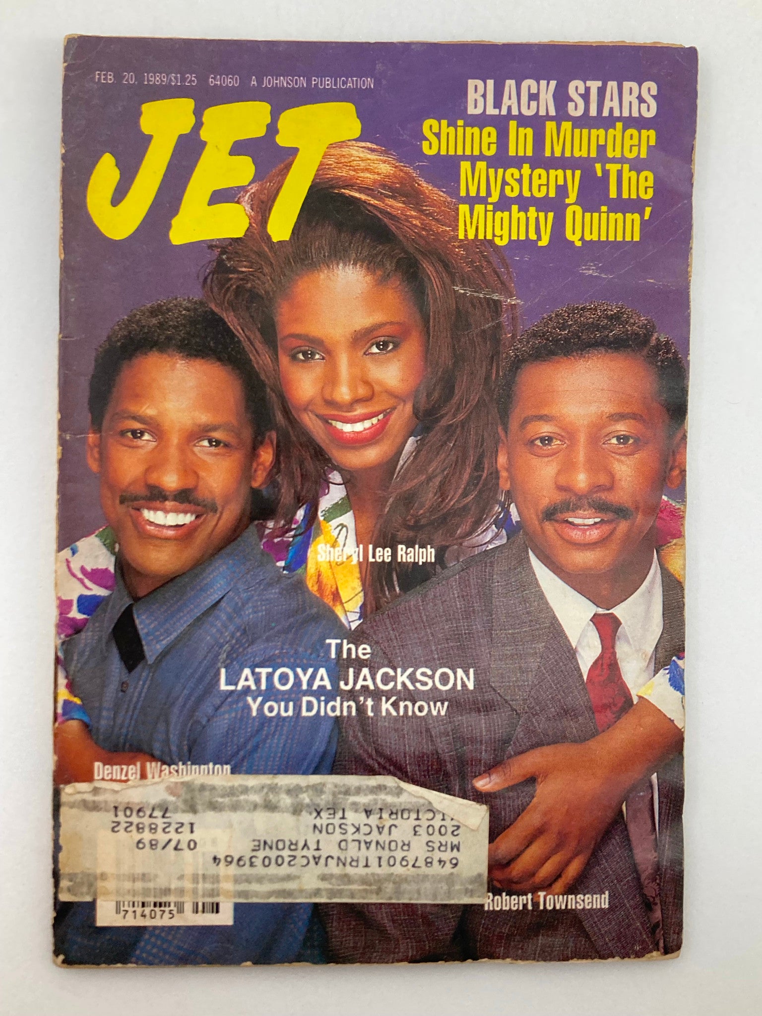 VTG Jet Magazine February 20 1989 Vol 75 #20 Denzel Washington, Sheryl Lee Ralph