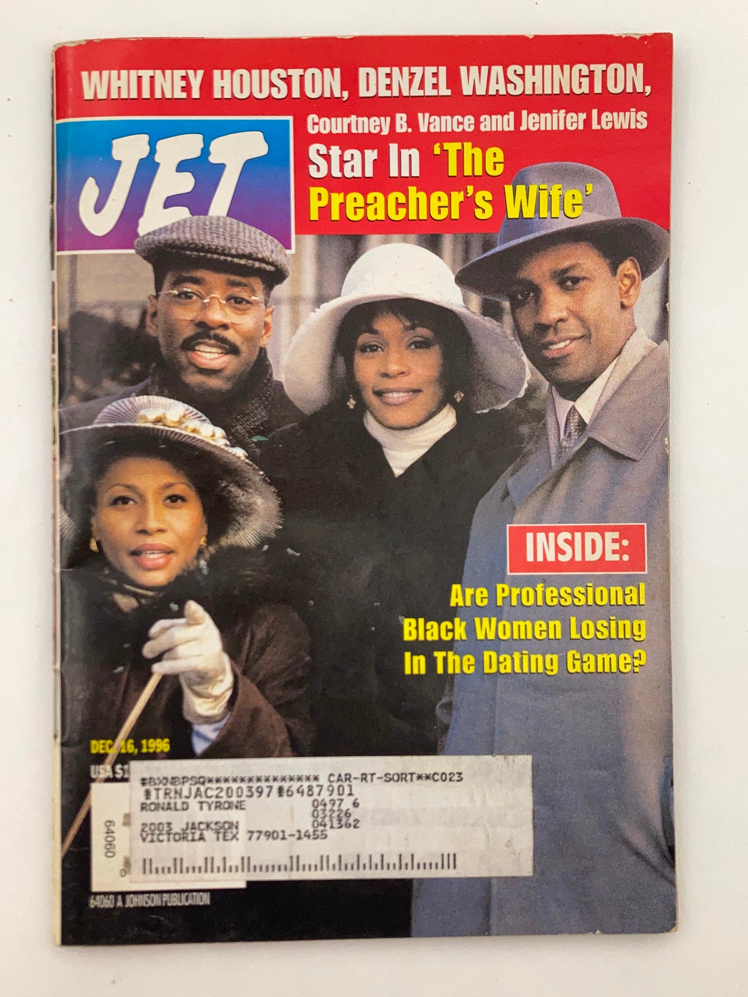 VTG Jet Magazine December 16 1996 Vol 91 #5 Whitney Houston, Denzel Washington