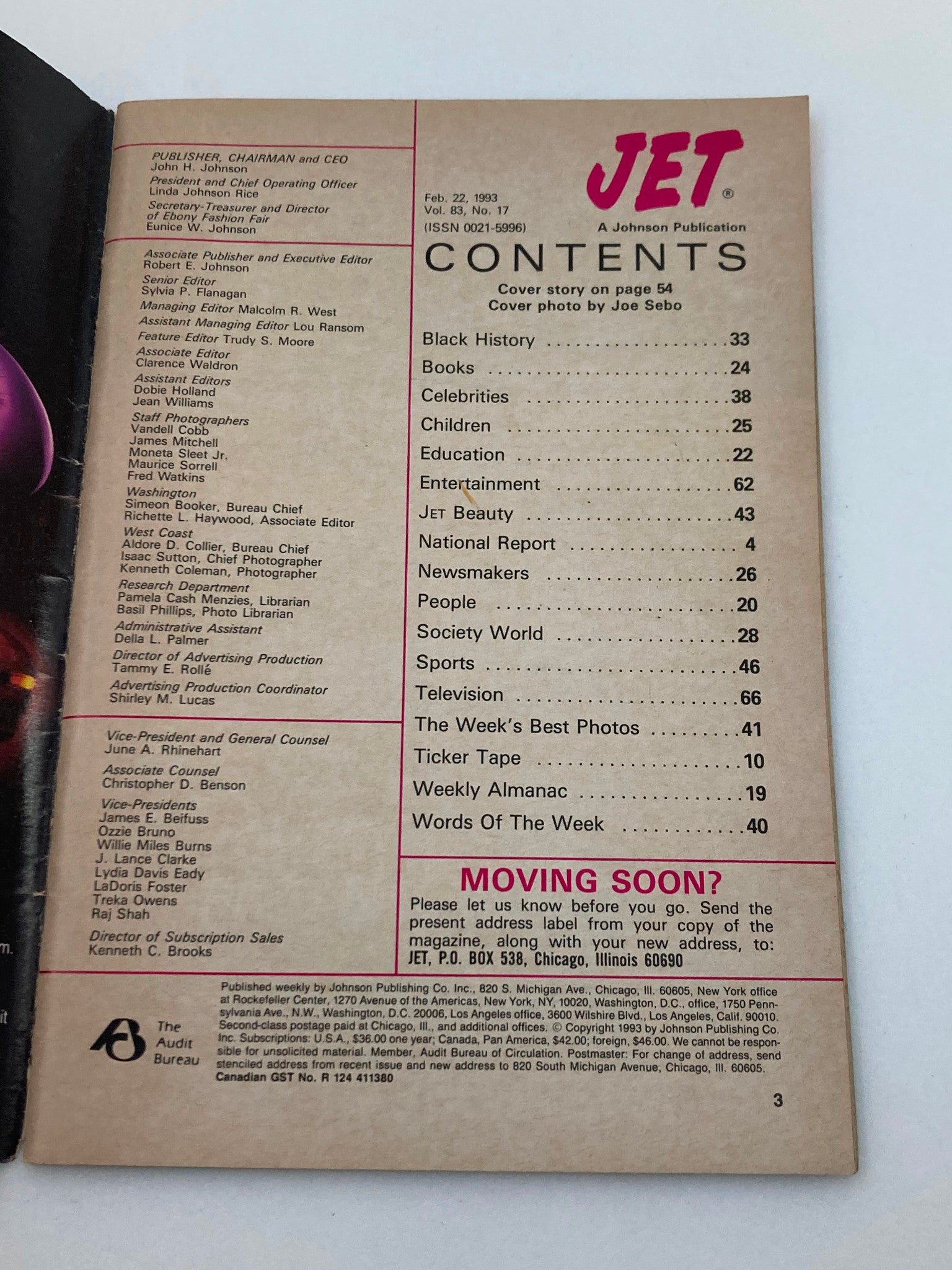 Jet Magazine February 22 1993 Vol 83 #17 Juanita Leonard and Otis Nixon