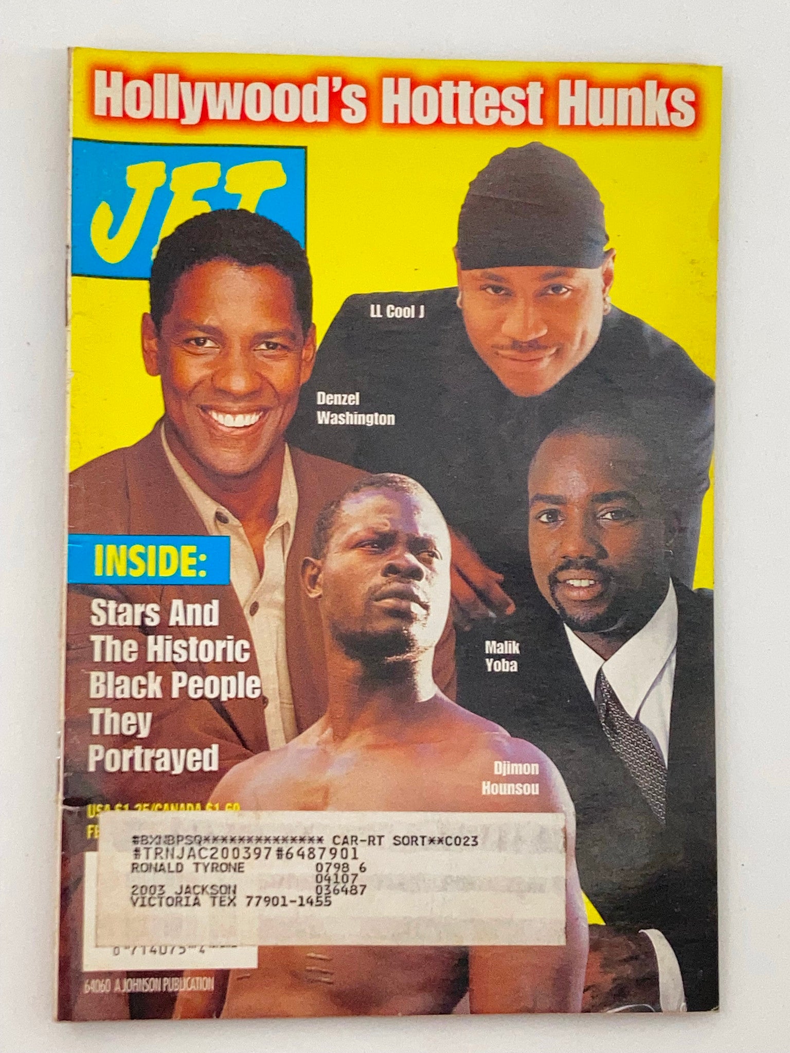 Jet Magazine February 9 1998 Vol 93 #11 Denzel Washington, Djimon Hounsou