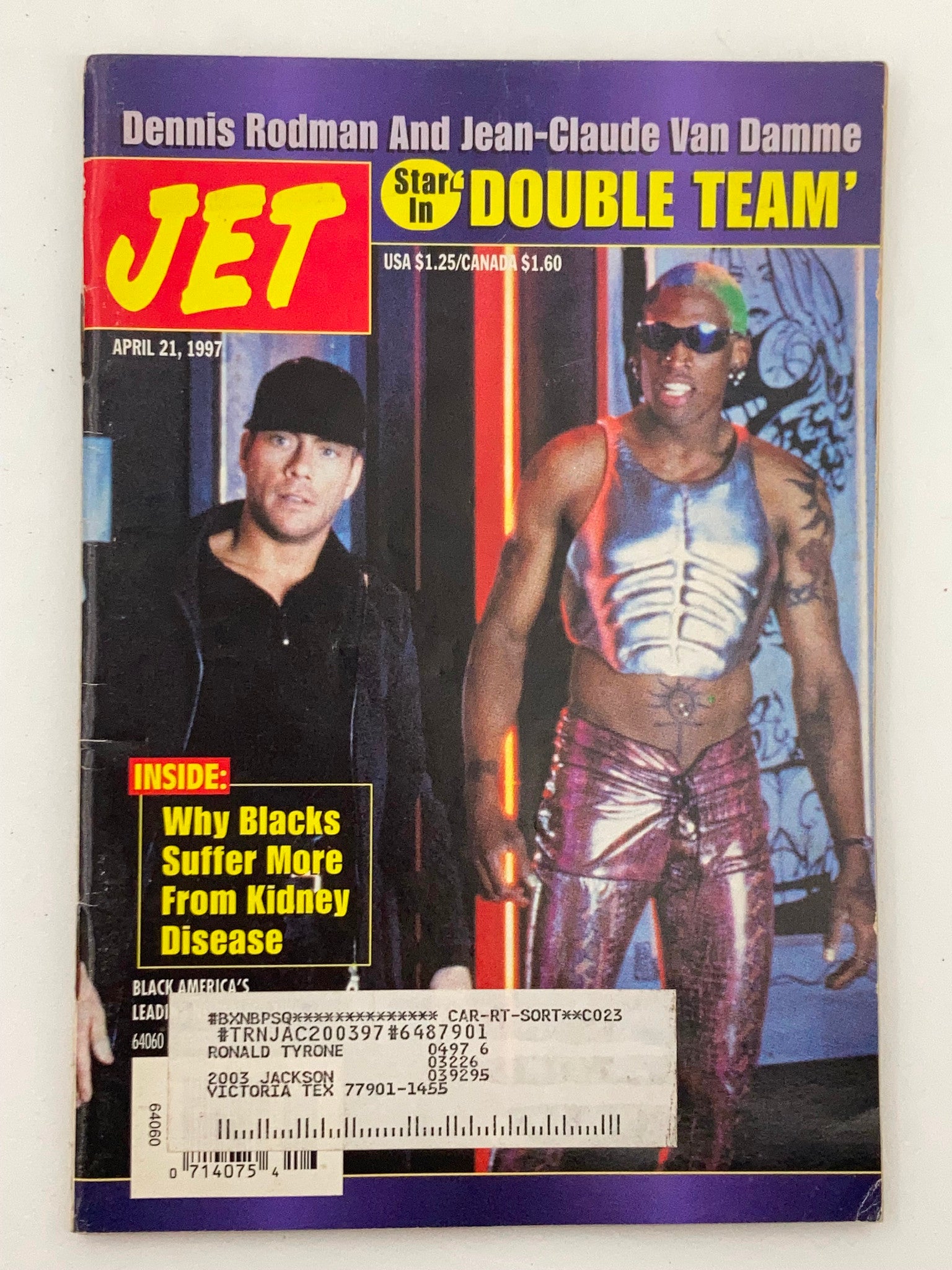 Jet Magazine April 21 1997 Vol 91 #22 Dennis Rodman & Jean-Claude Van Damme