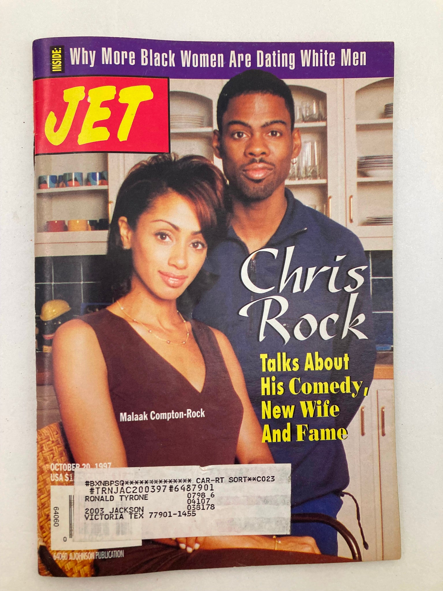 Jet Magazine October 20 1997 Vol 92 #22 Chris Rock and Malaak Compton-Rock