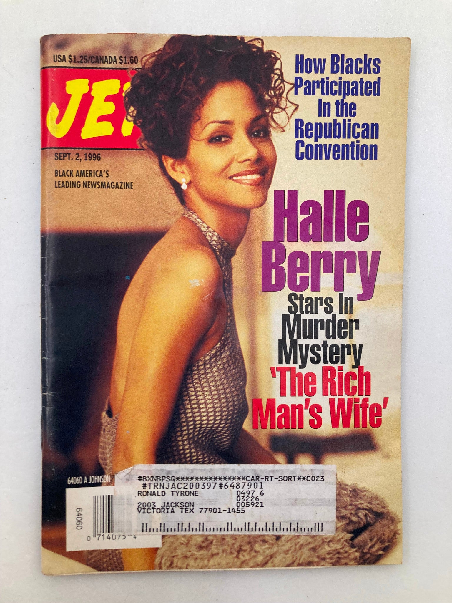 Jet Magazine September 2 1996 Vol 90 #16 Halle Berry in "The Rich Man's Wife"