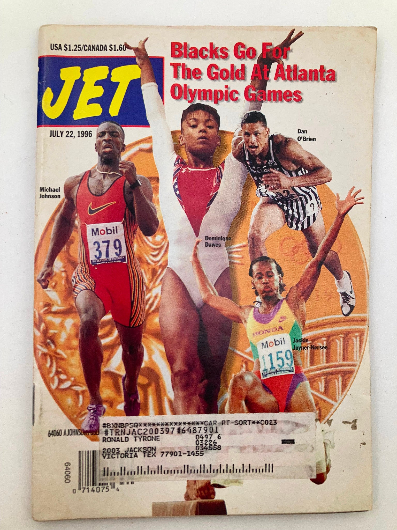 Jet Magazine July 22 1996 Vol 90 #10 Athletes Michael Johnson, Dominique Dawes