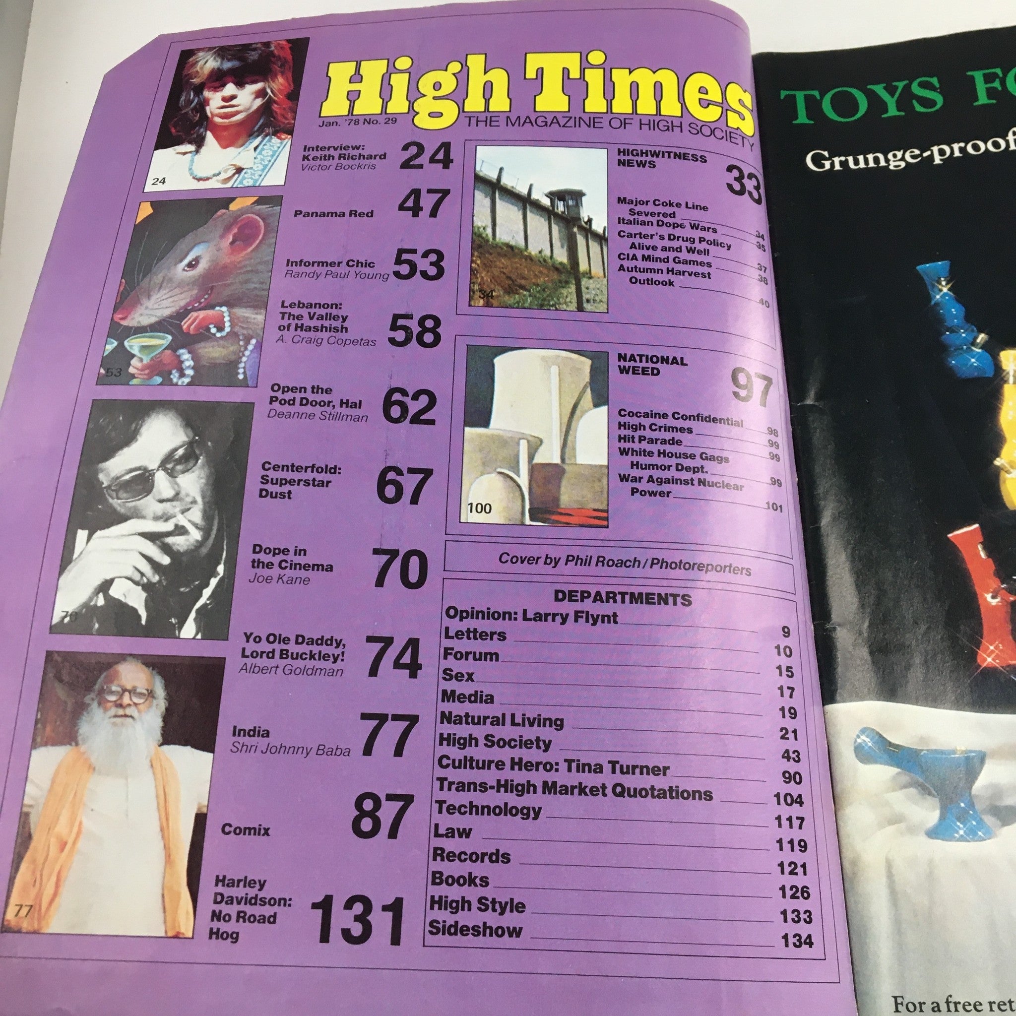 High Times Magazine January 1978 Cher, Keith Richards on Heroin Blues, No Label