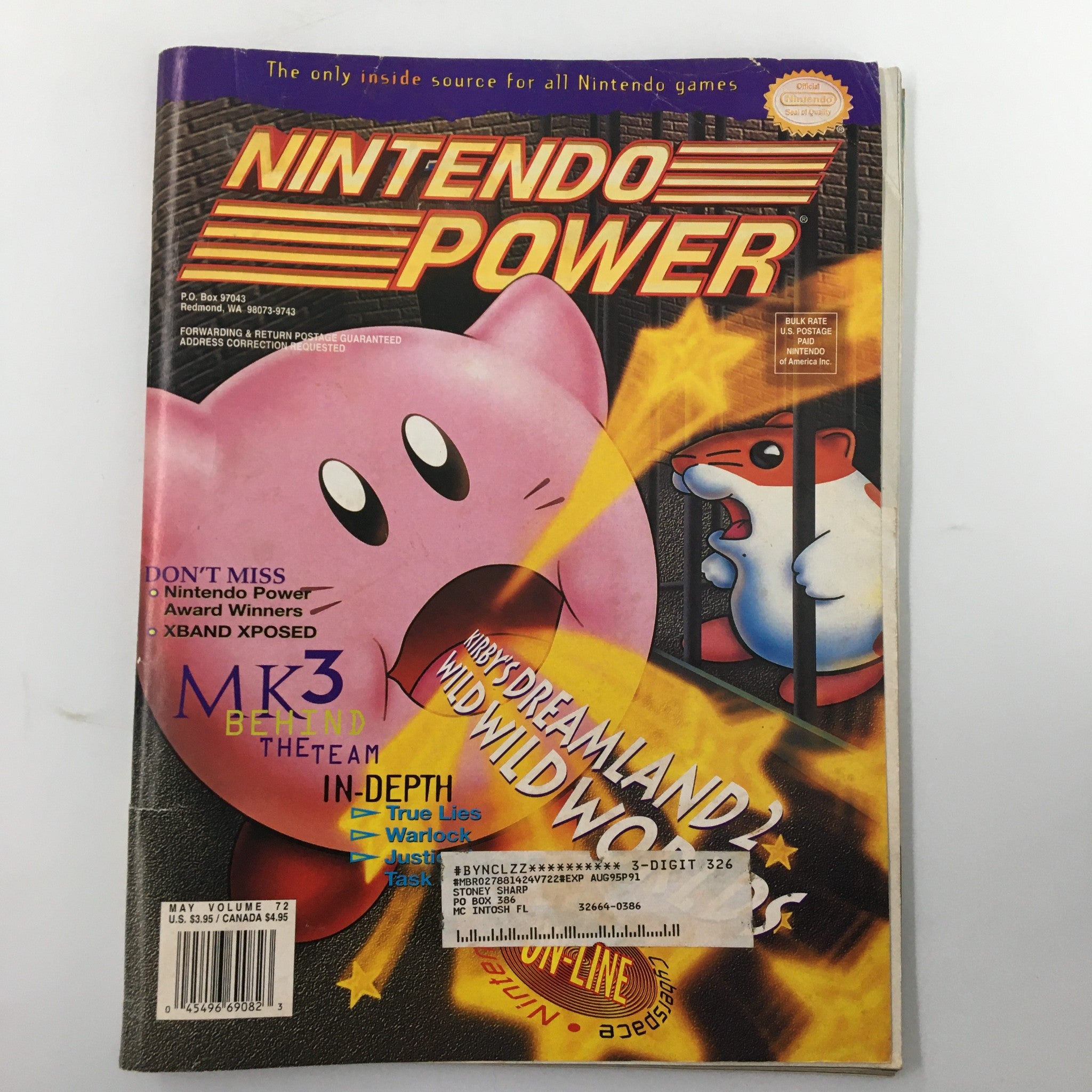 Nintendo Power Magazine May 1995 #72 Kirby's Dreamland 2 Valley w Poster