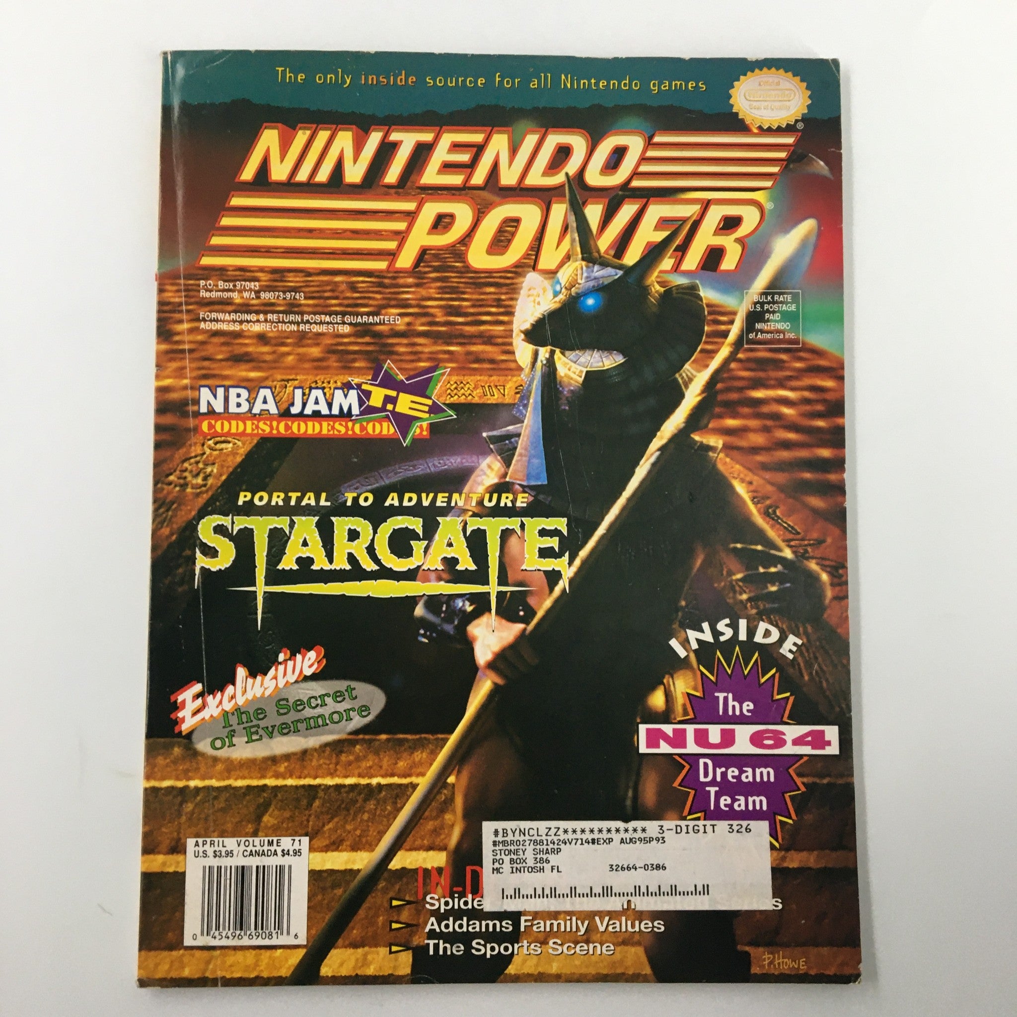 Nintendo Power Magazine April 1995 #71 Portal to Adventure Stargate w Poster