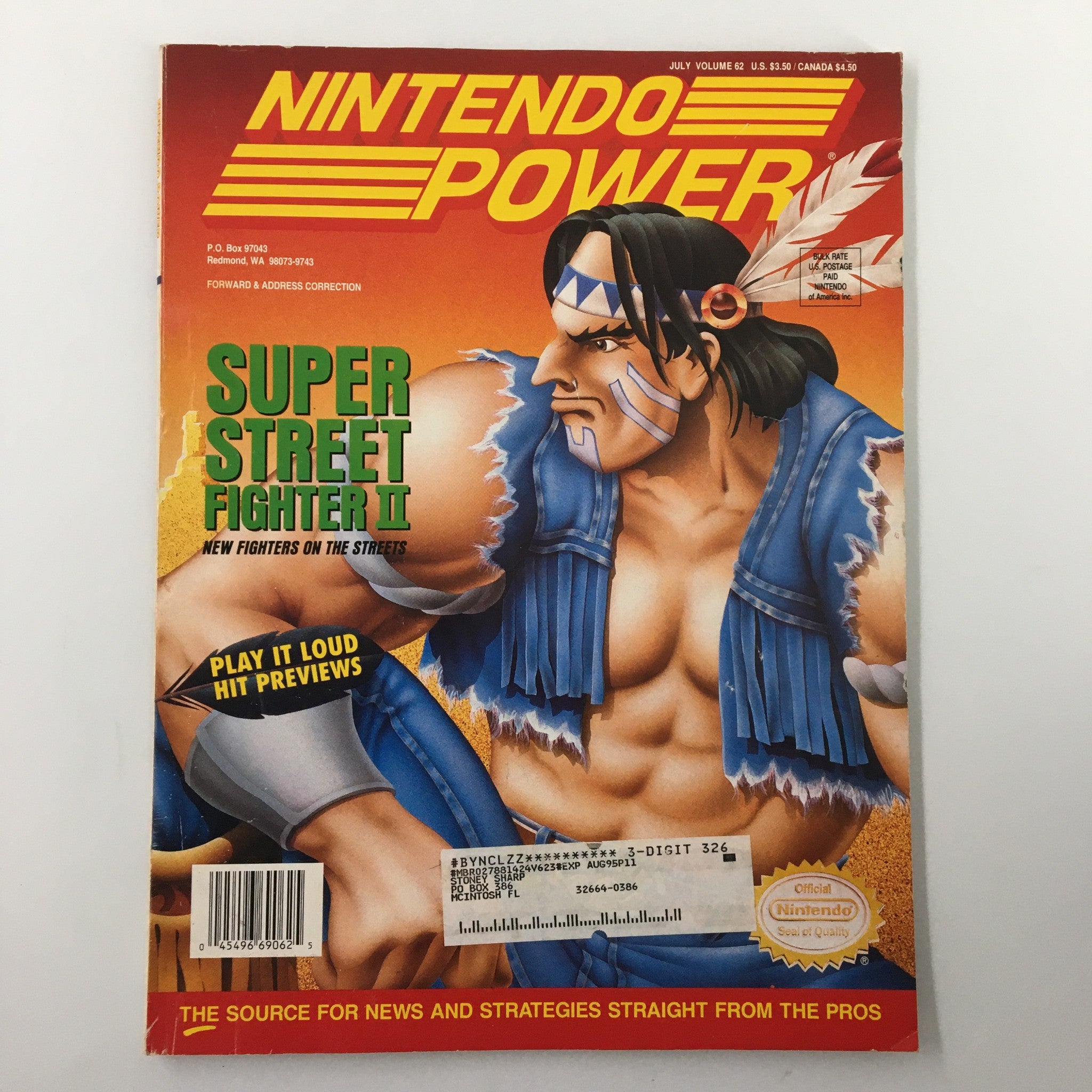 Nintendo Power Magazine July 1994 #62 Super Street Fighter II w Poster