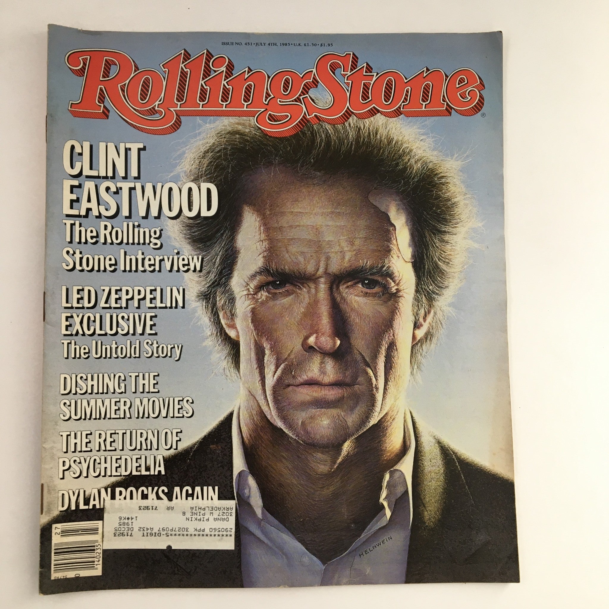 Rolling Stone Magazine July 4 1985 Clint Eastwood & Led Zeppelin & Bob Dylan