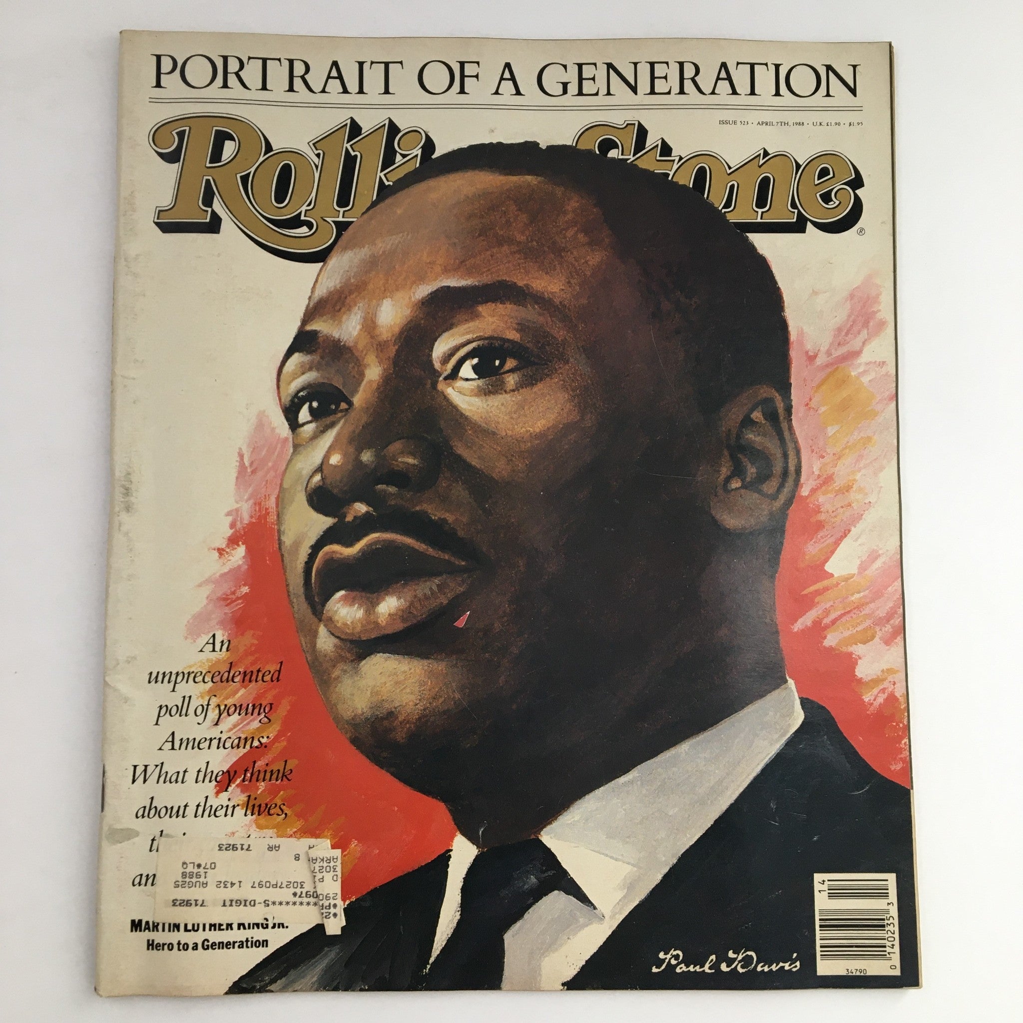 Rolling Stone Magazine April 7 1988 Martin Luther King Jr., Hero to a Generation