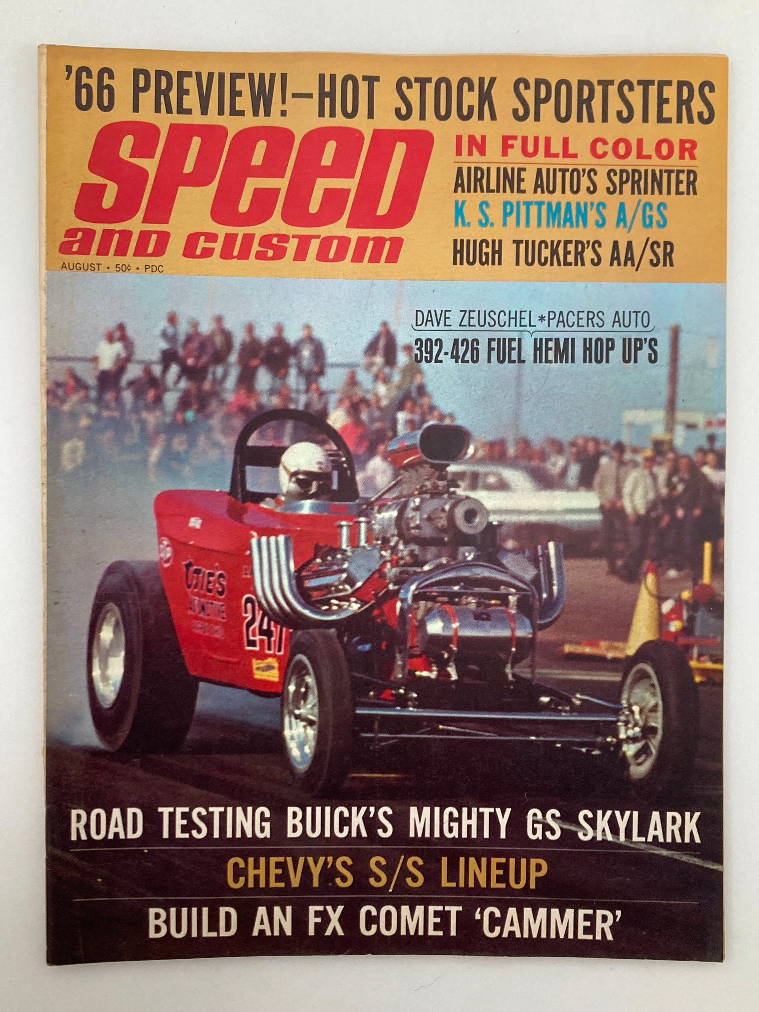 VTG Speed & Custom Magazine August 1965 Vol 13 #6 Buick Mighty GS No Label