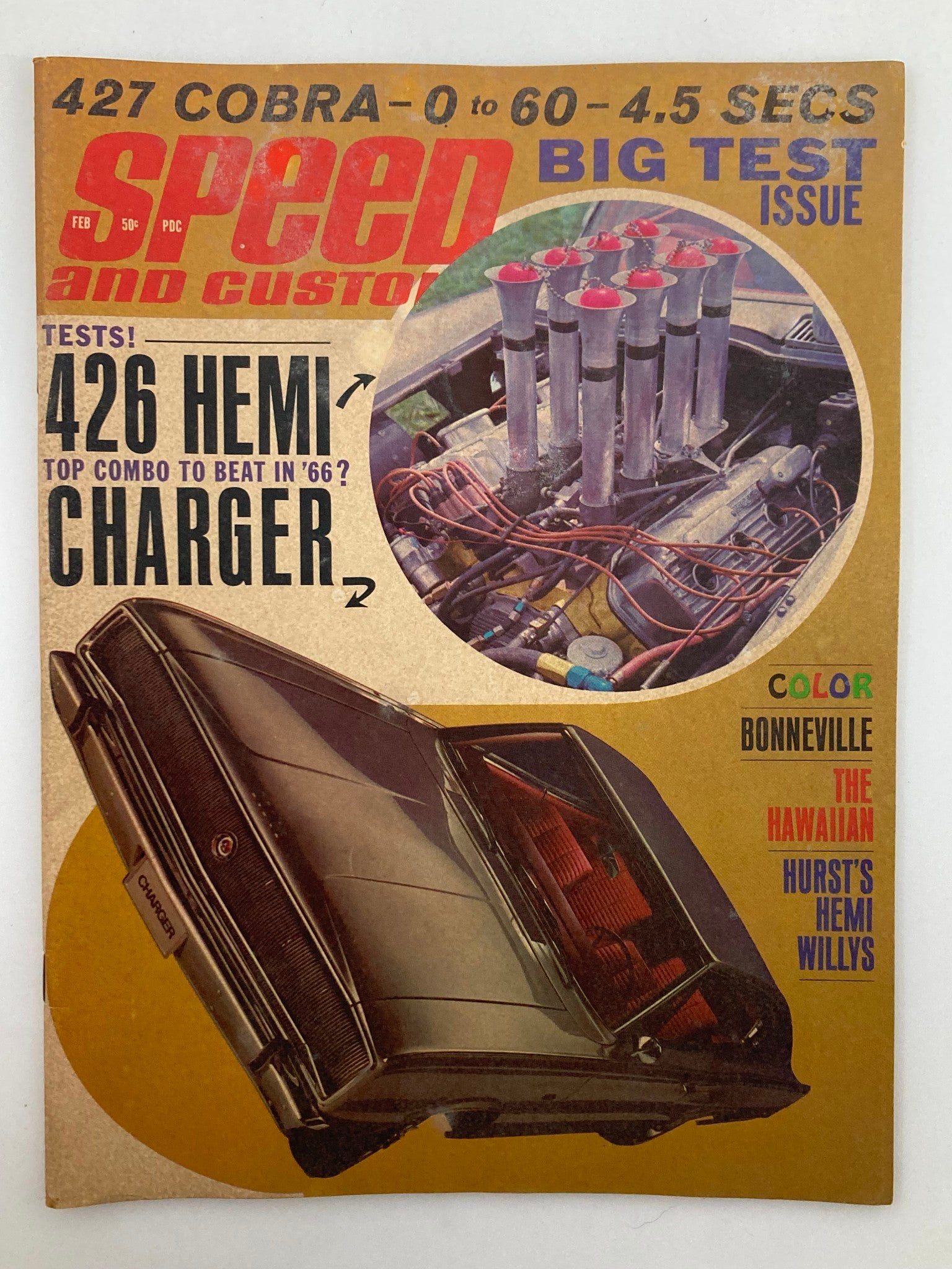 VTG Speed & Custom Magazine February 1966 Vol 14 #3 Hurst's Hemi Willys No Label