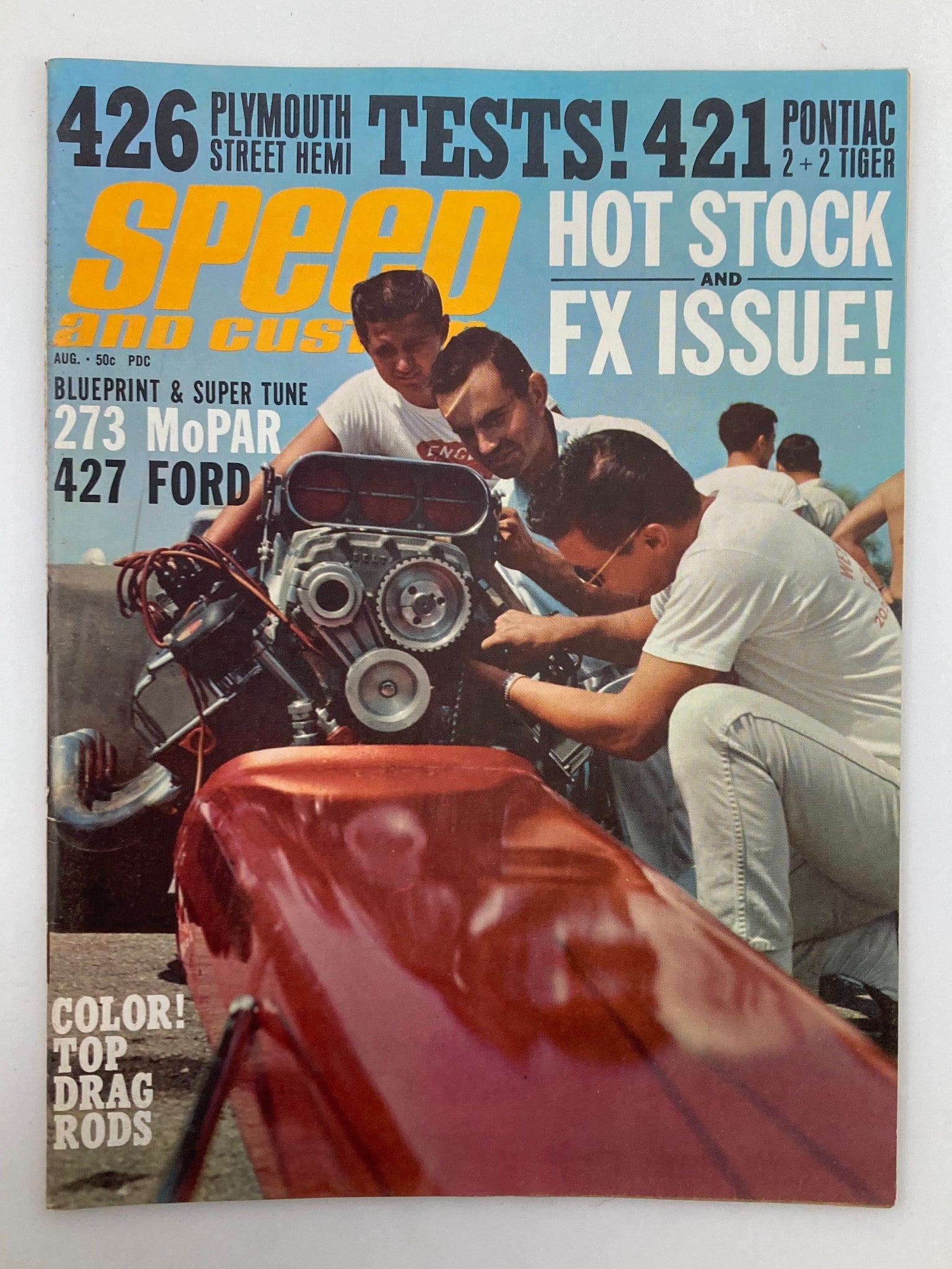 VTG Speed & Custom Magazine August 1966 Vol 15 #1 273 Mopar & 427 Ford No Label