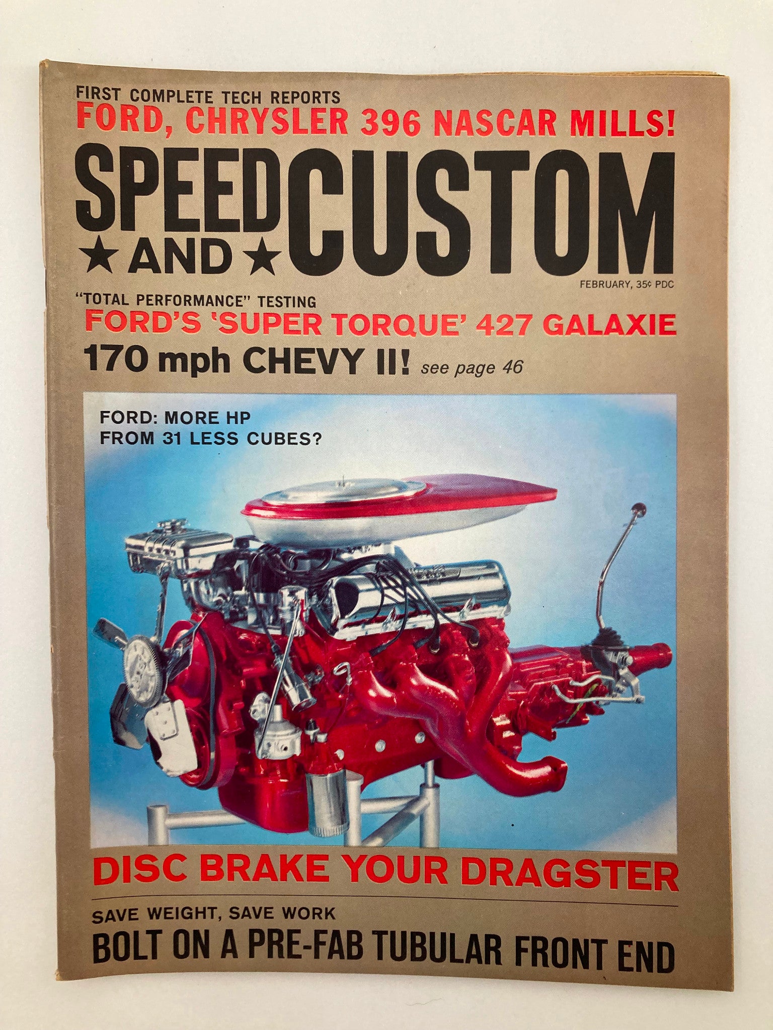 VTG Speed & Custom Magazine February 1964 Vol 12 #3 Ford Super Torque No Label