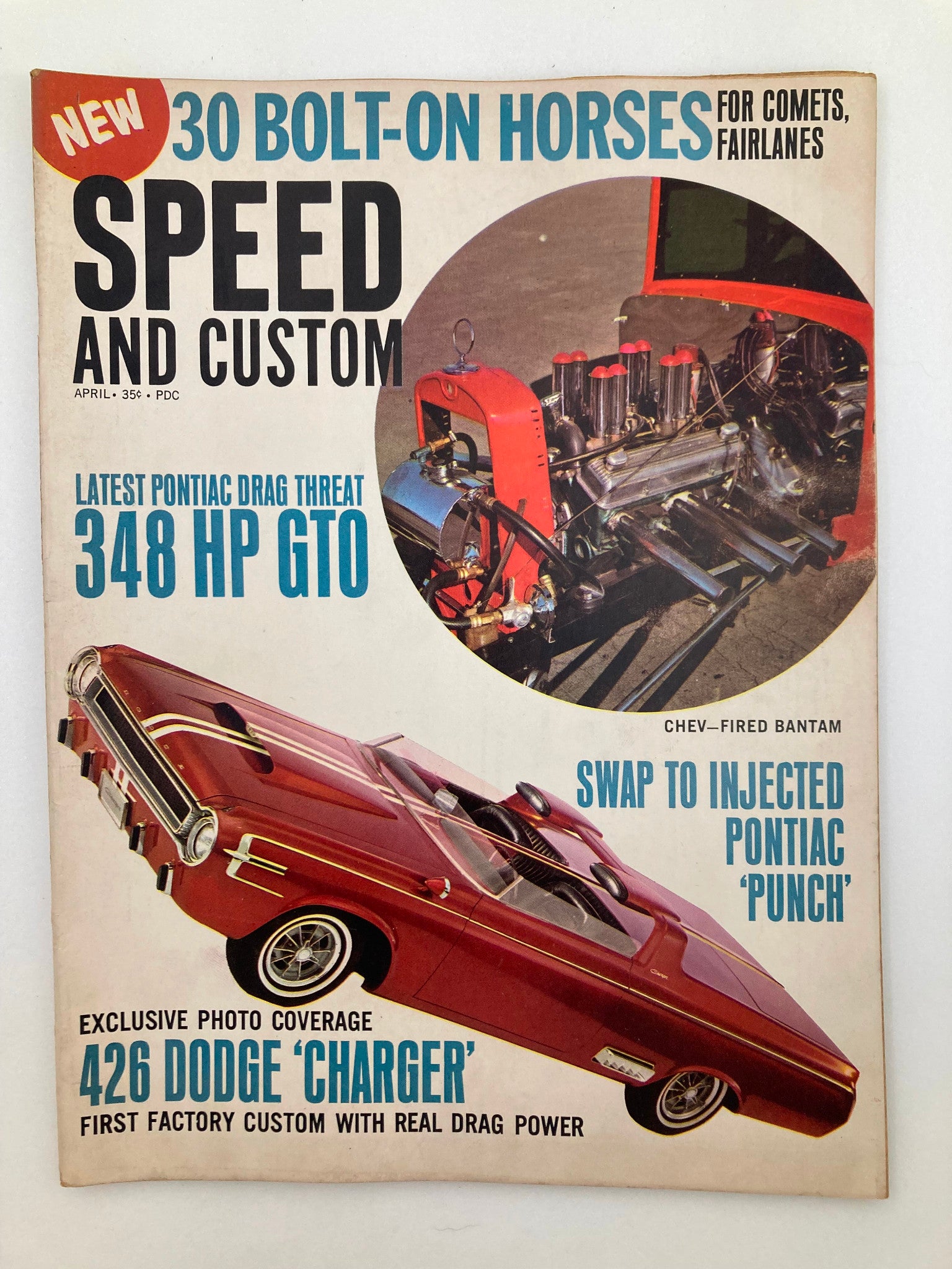 VTG Speed & Custom Magazine April 1964 Vol 12 #4 Chev-Fired Bantam No Label