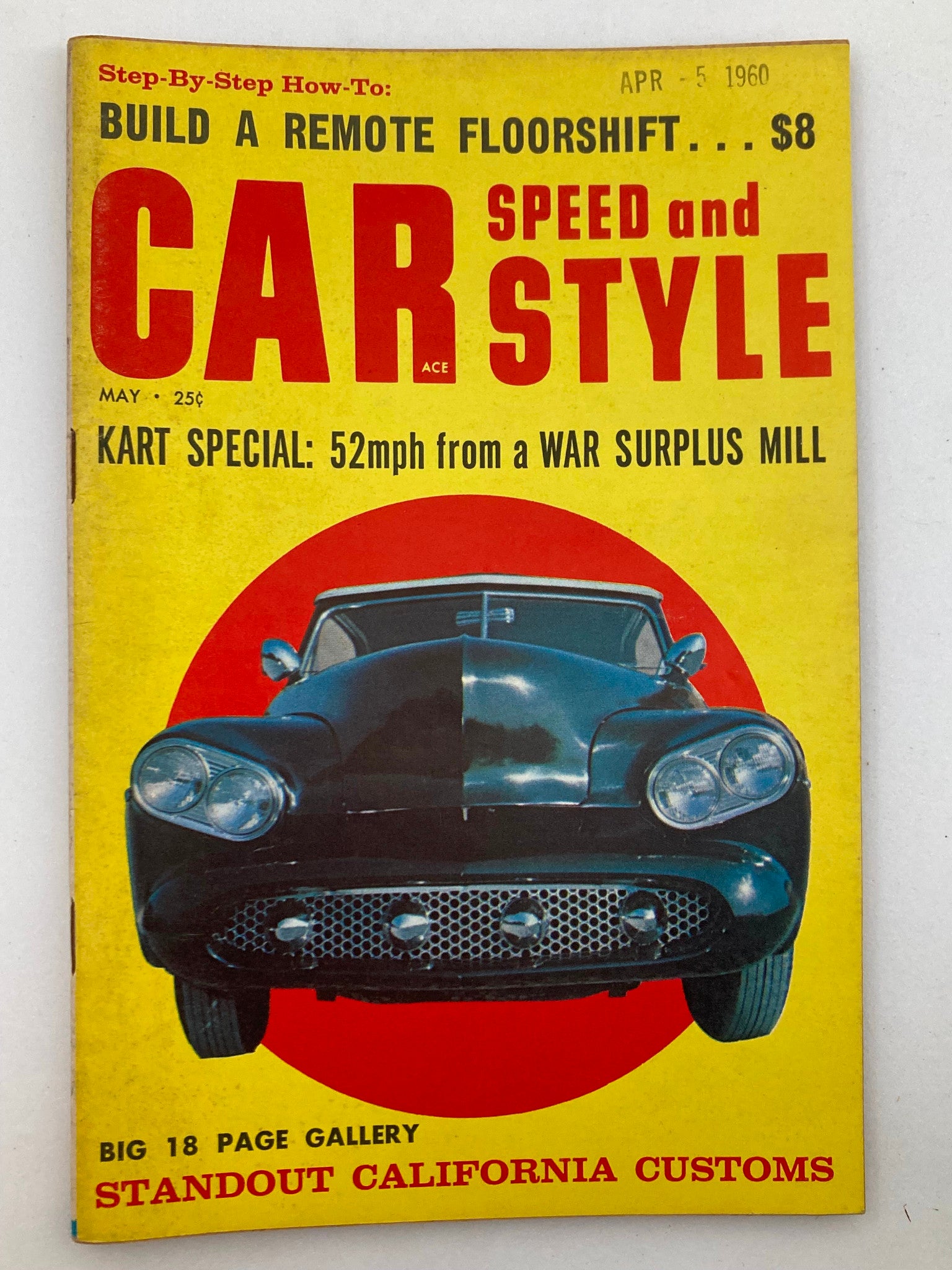 VTG Car Speed & Style Magazine May 1960 Vol 5 #5 War Surplus Mill No Label