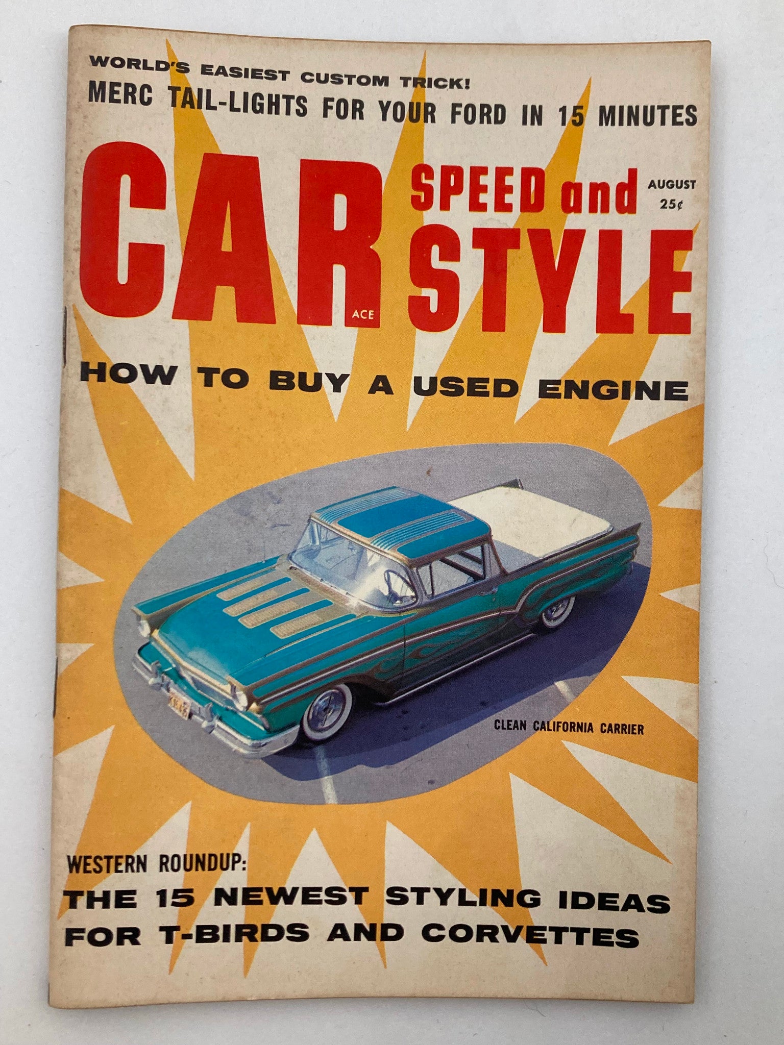 VTG Car Speed & Style Magazine August 1959 Vol 4 #2 California Carrier No Label