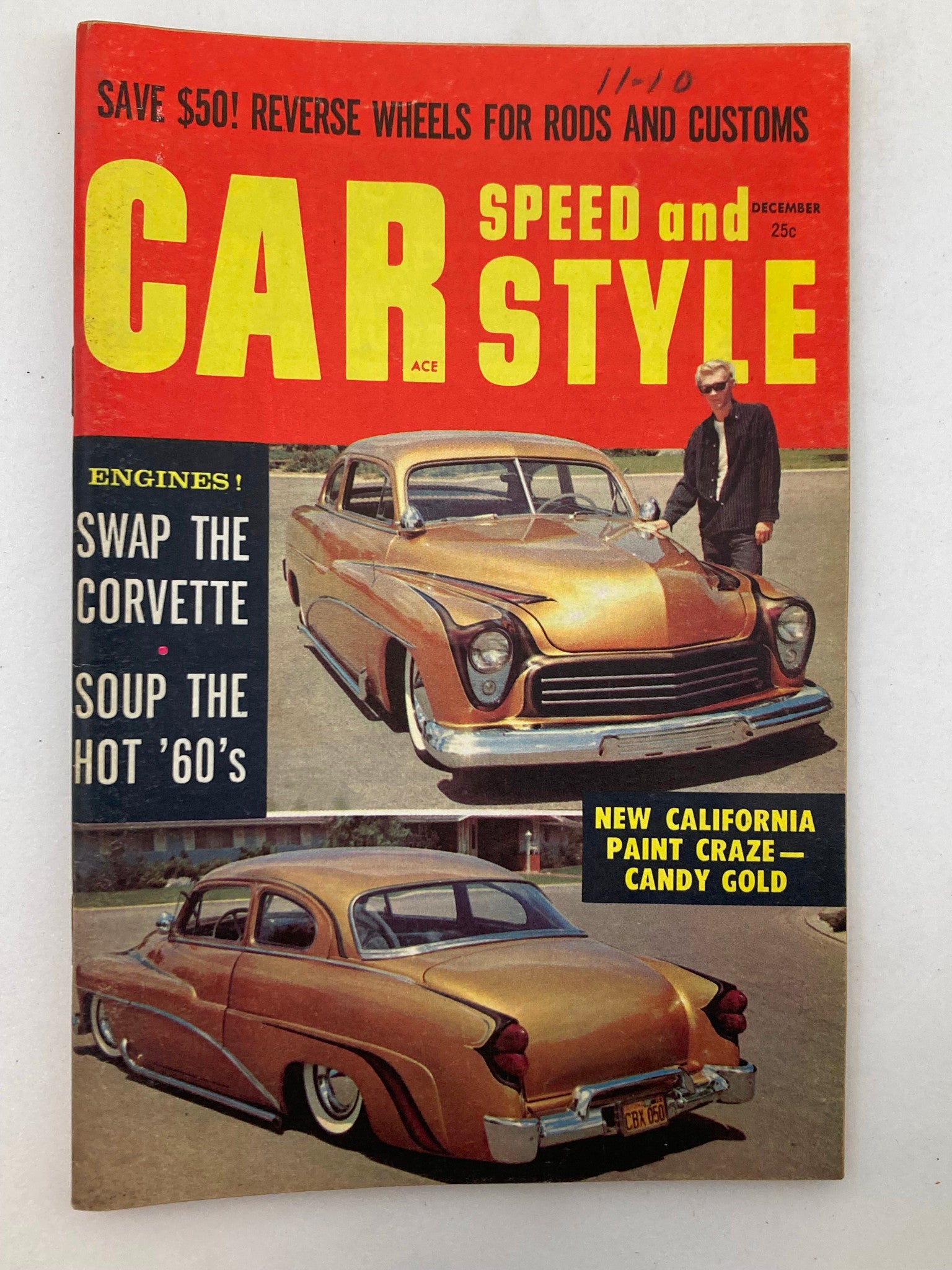 VTG Car Speed & Style Magazine December 1959 Vol 4 #6 Candy Gold Paint No Label